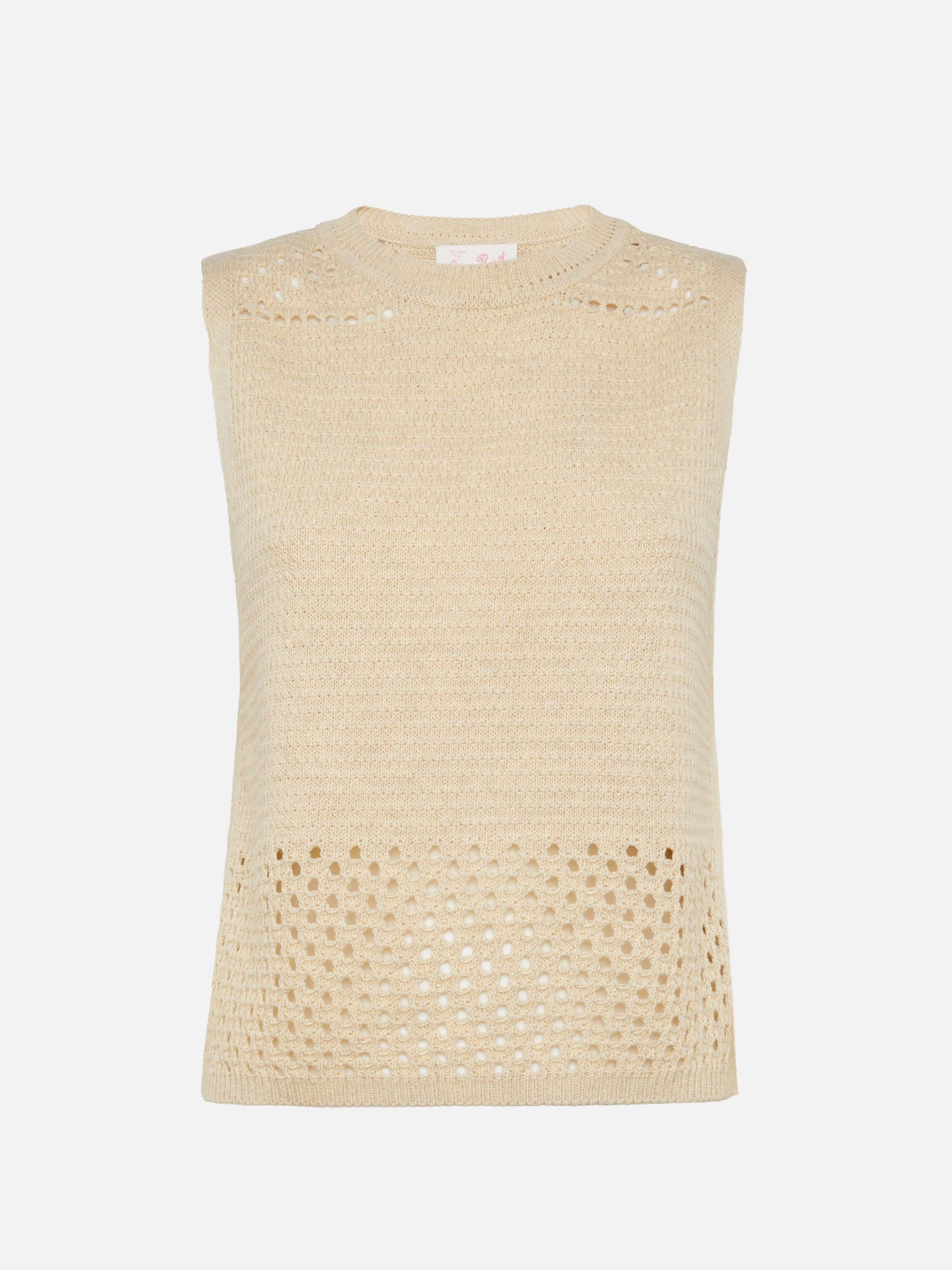 mc2-saint-barth-top-crochet-aire-beige-in-cotone image 1