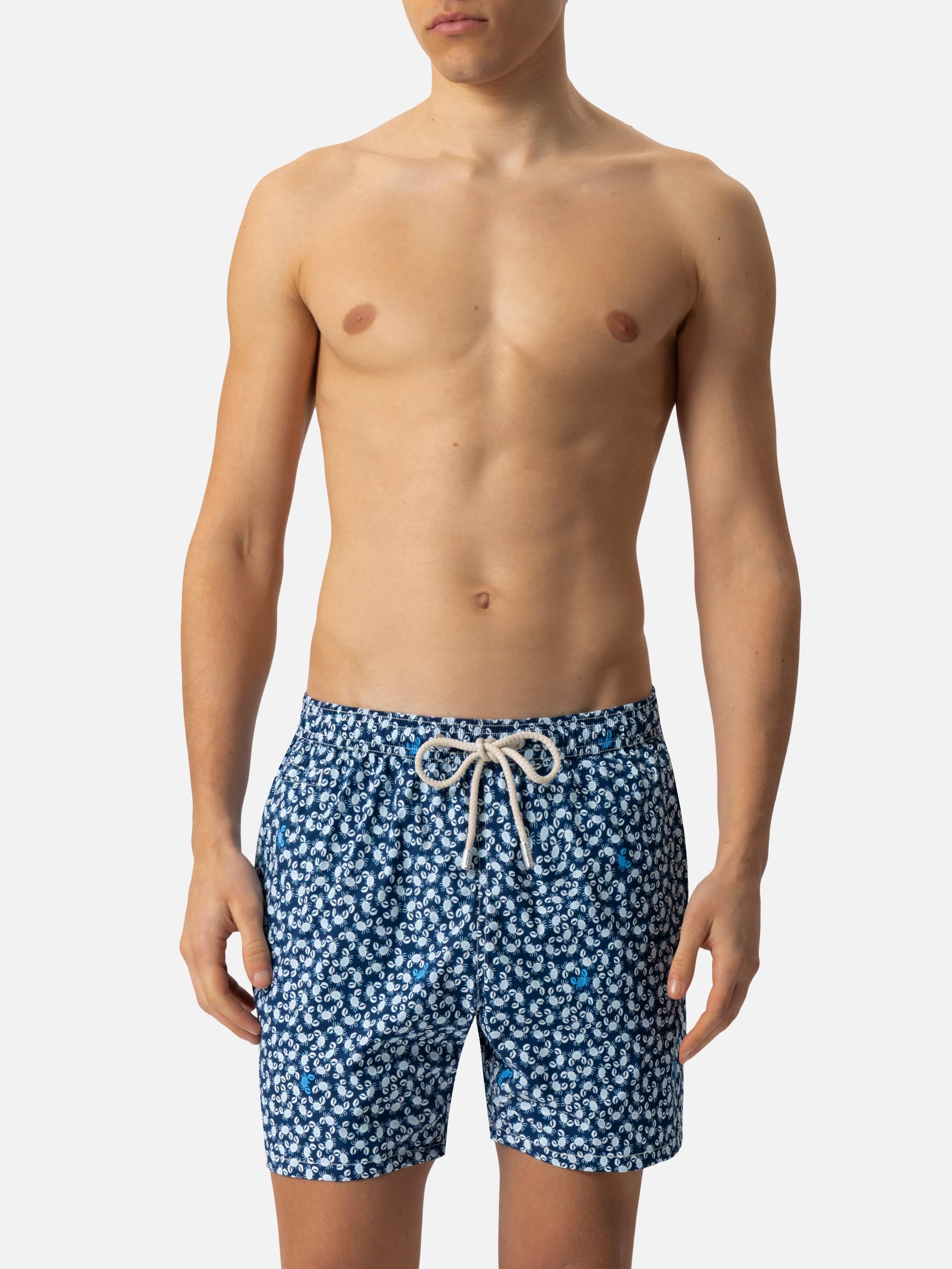 mc2-saint-barth-comfort-light-costume-da-bagno-uomo-con-stampa-granchi-blu-navy image 5