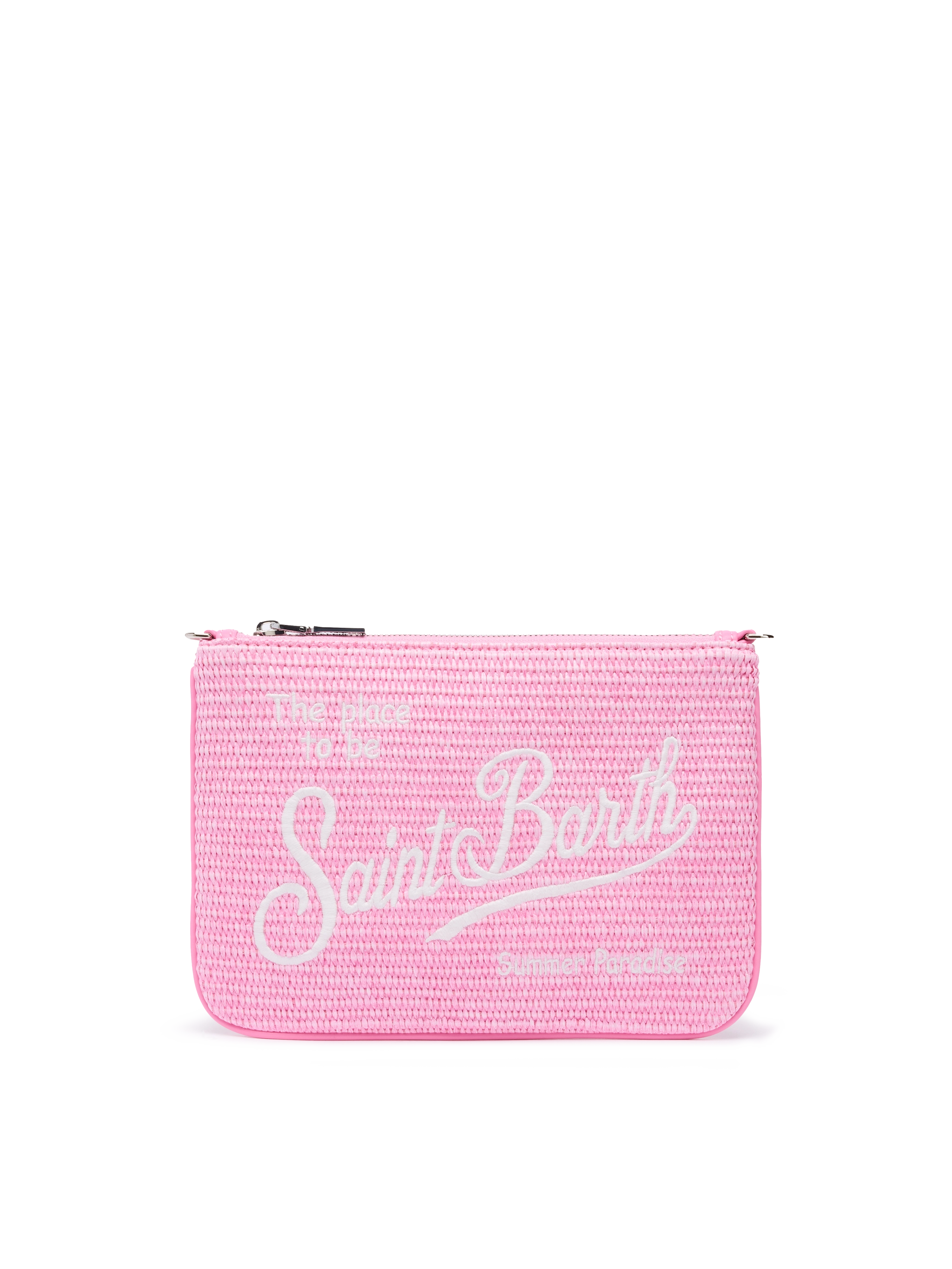 mc2-saint-barth-parisienne-pouch-rosa-effetto-paglia-con-tracolla image 1
