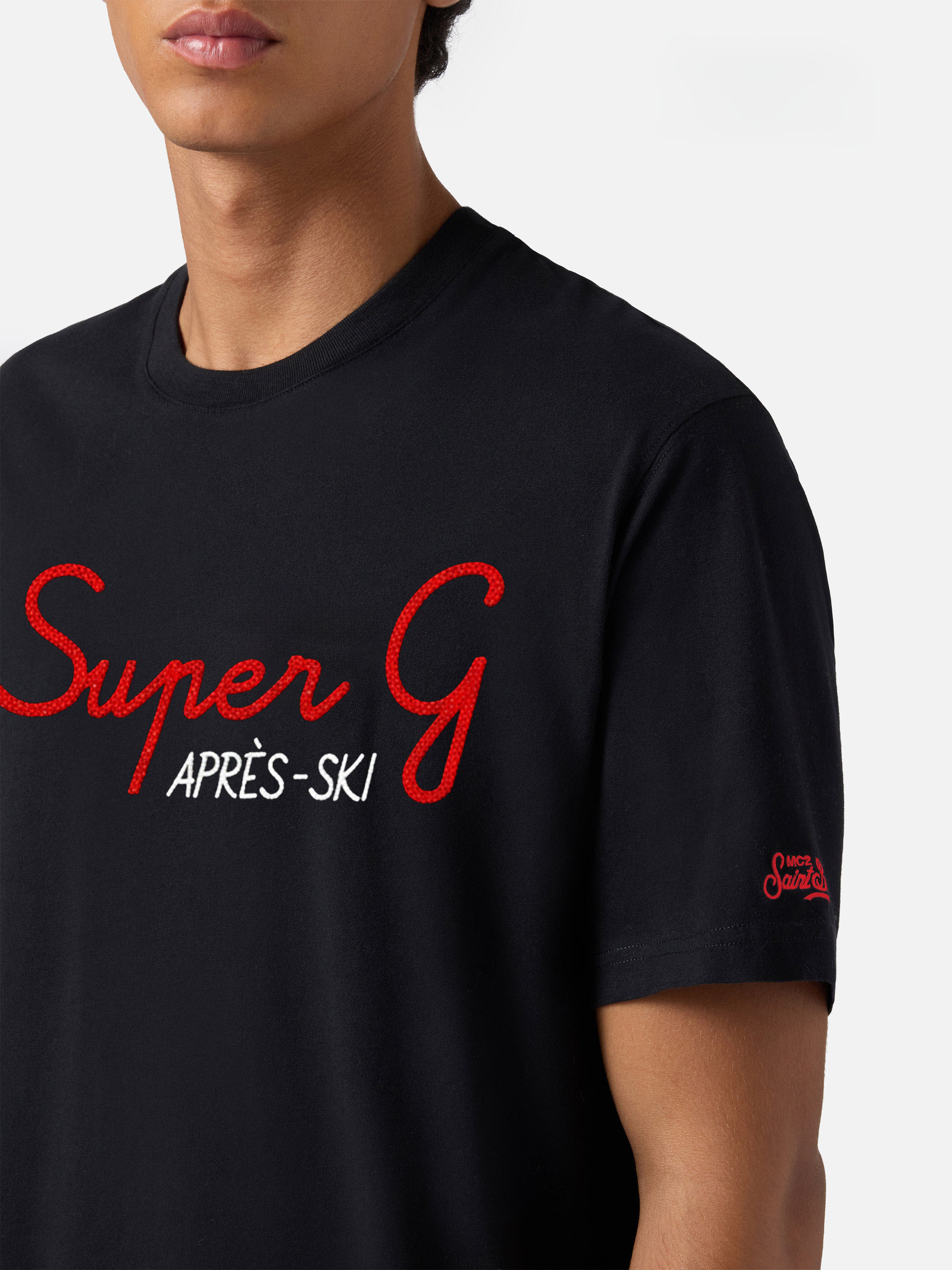 mc2-saint-barth-t-shirt-uomo-arnott-warm-cotone-nero-ricamo-super-g-special-edit image 3