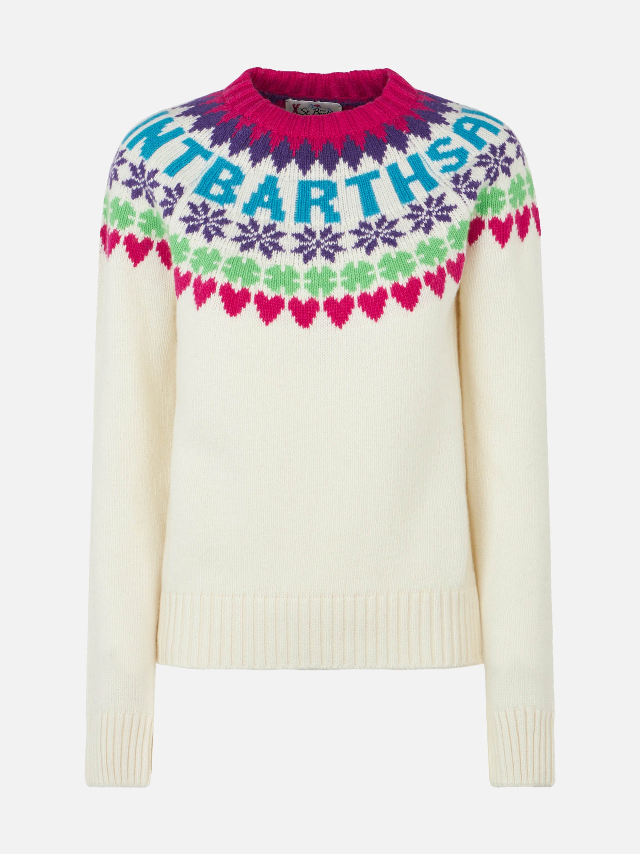mc2-saint-barth-new-queen-nordic-maglia-donna-fair-isle-bianca image 4