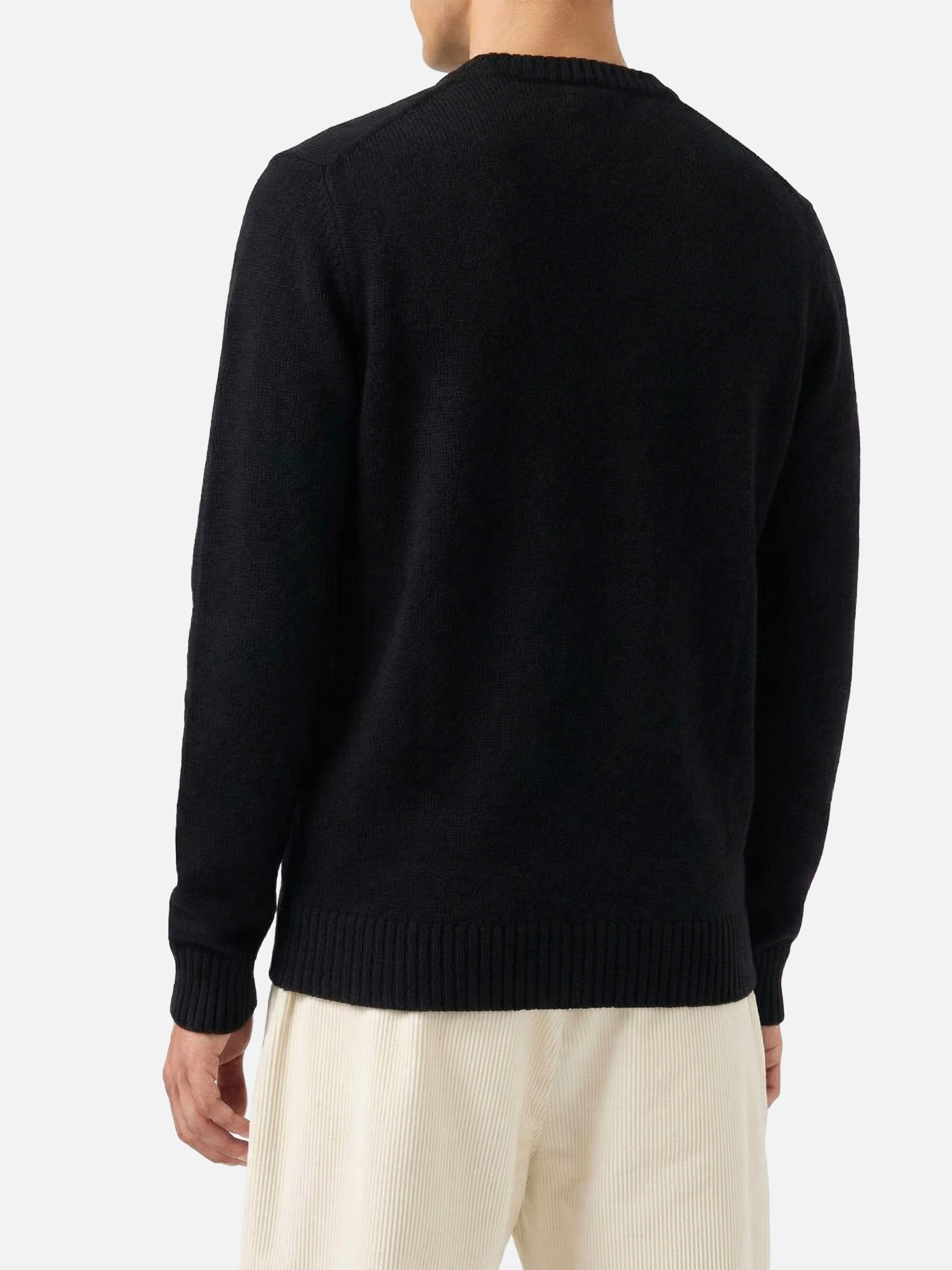 mc2-saint-barth-heron-maglione-girocollo-uomo-nero-jacquard-odio-tutti image 2