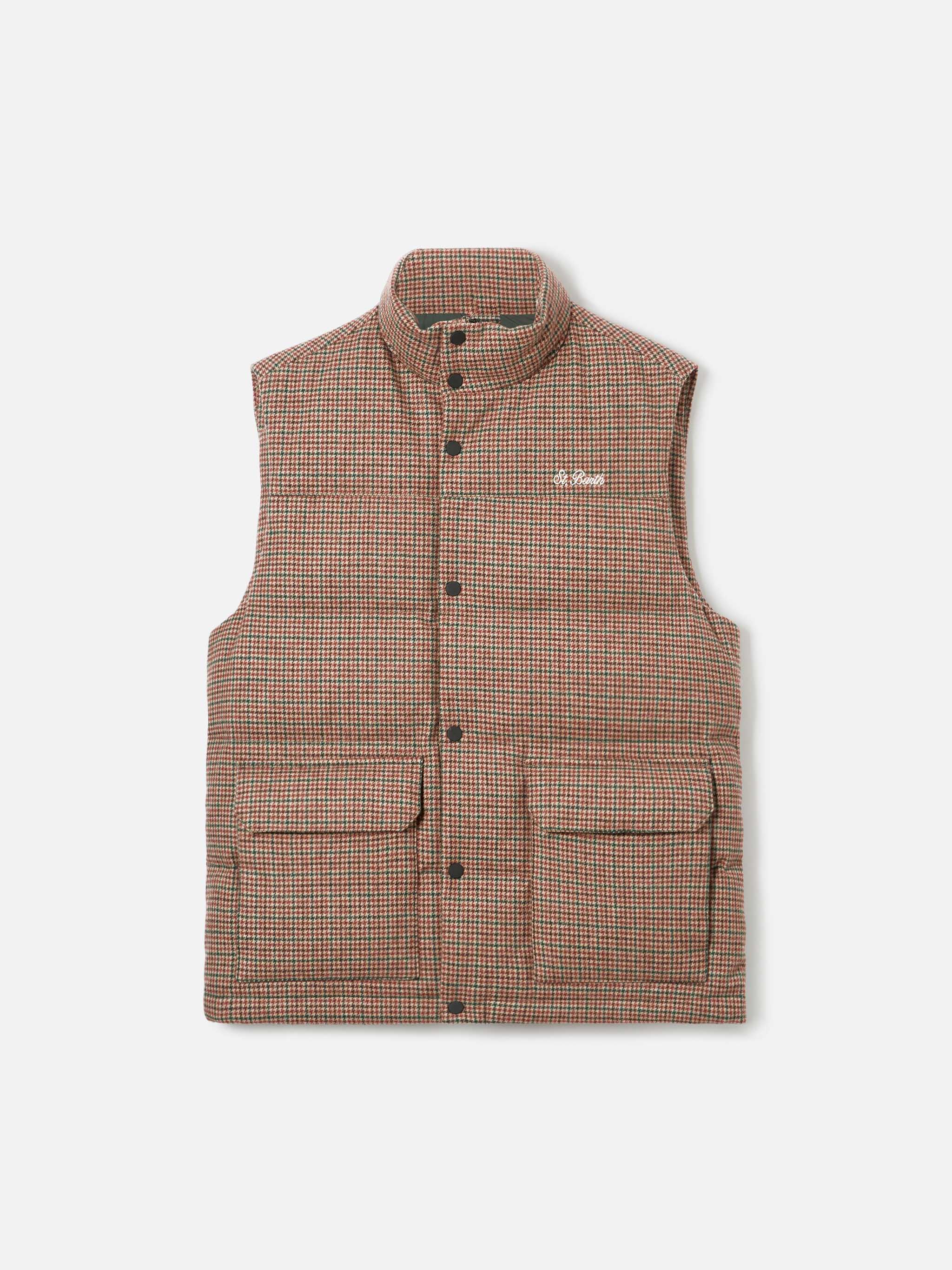 mc2-saint-barth-thunder-gilet-imbottito-in-piuma-uomo-stampa-pied-de-poule-verde image 7