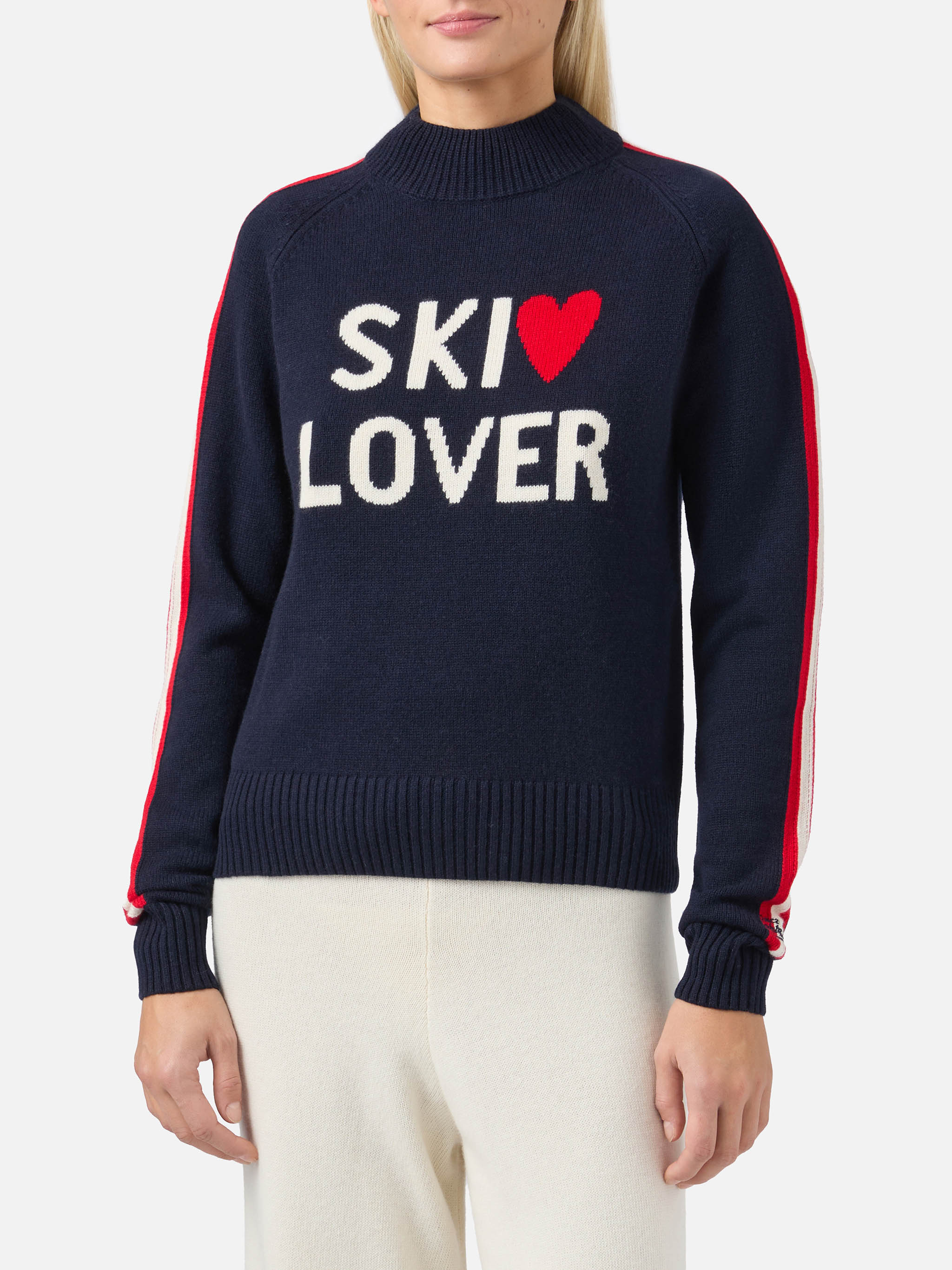 mc2-saint-barth-lupetto-peak-donna-in-misto-cashmere-blu-ski-lover image 1