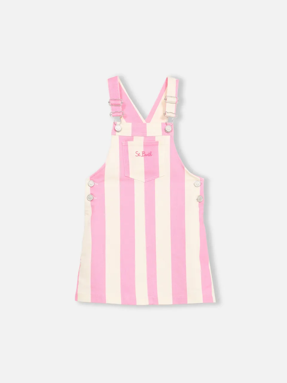 mc2-saint-barth-salopette-corta-in-denim-a-righe-rosa-da-bambina-tecla-jr image 1