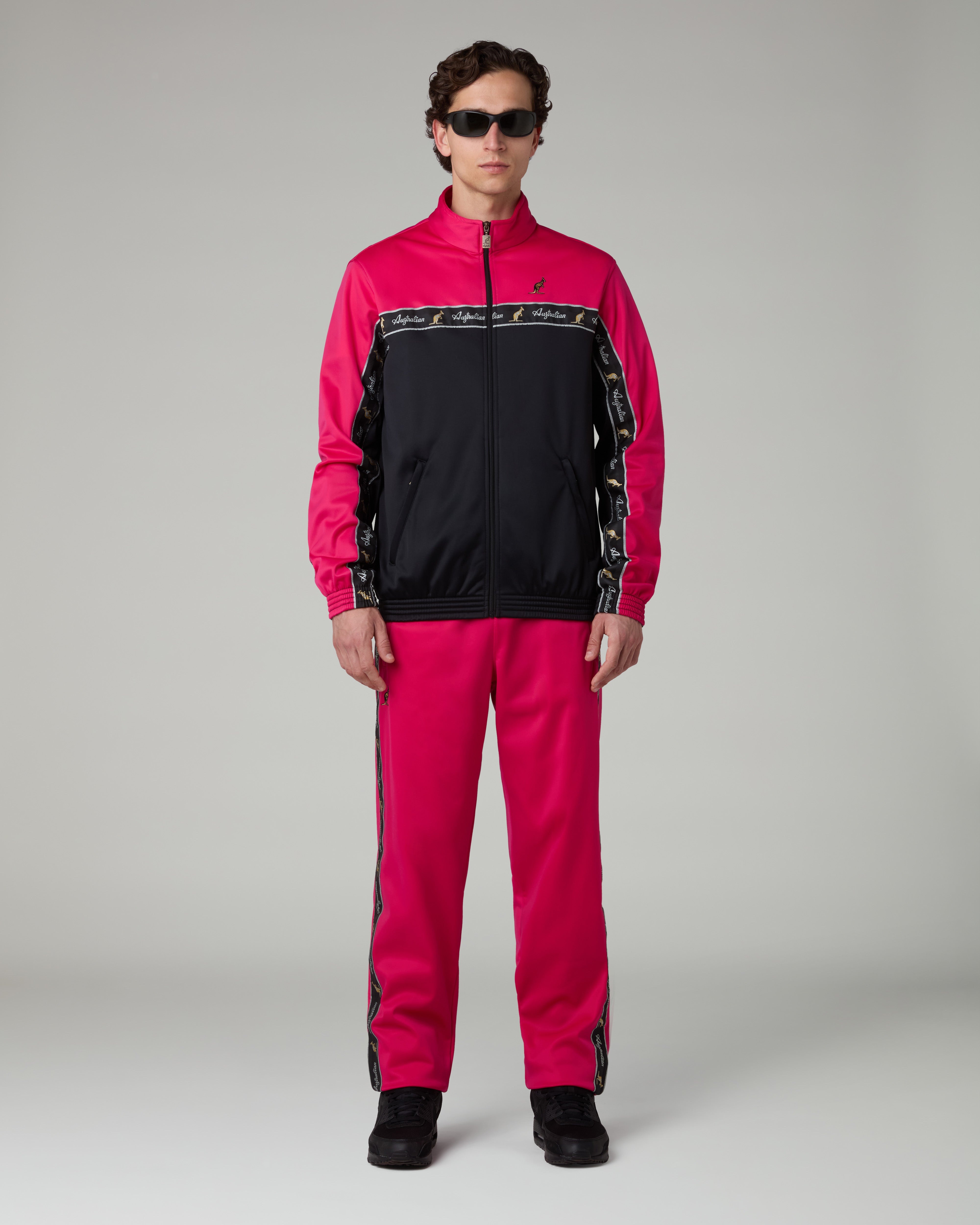 australian-duo-track-jacket-giacca-in-acetato-fuxia-con-banda image 6
