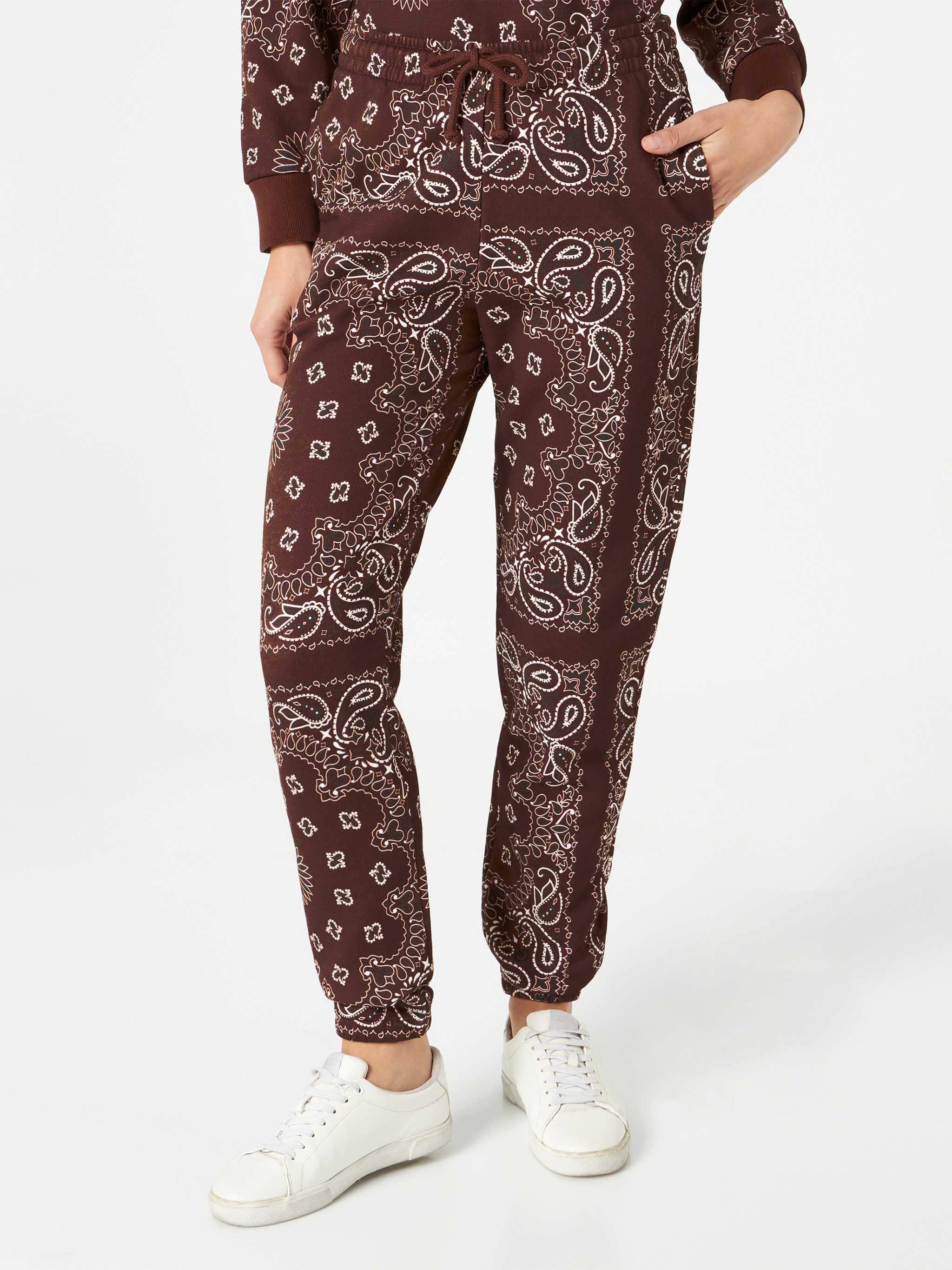 mc2-saint-barth-pantalone-donna-in-felpa-con-stampa-bandana-marrone-100-caldo-pi image 2