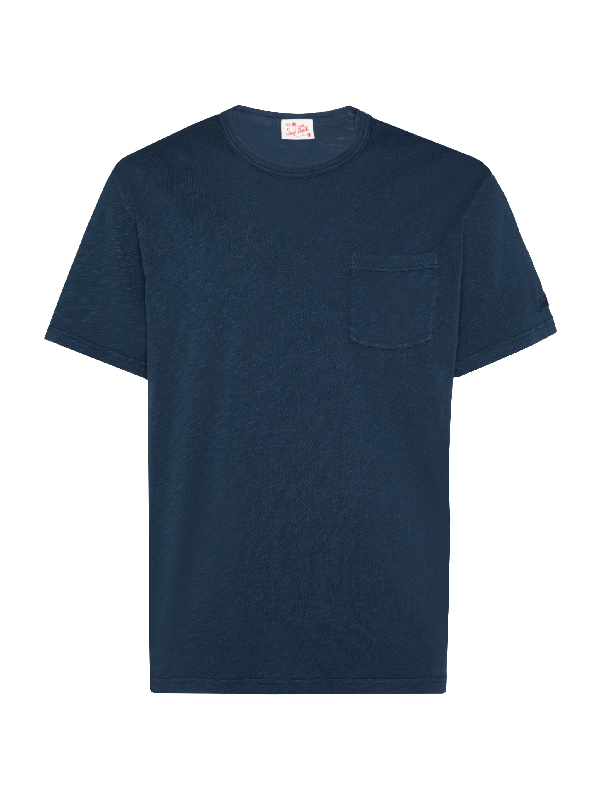 mc2-saint-barth-president-t-shirt-uomo-cotone-fiammato-blu-navy image 1