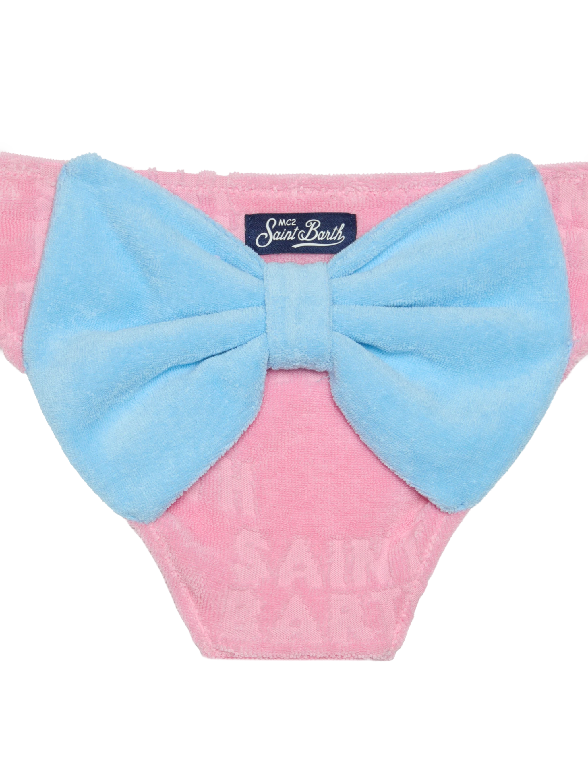mc2-saint-barth-slip-da-bagno-bambina-spugna-rosa-con-fiocco image 3