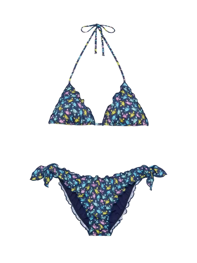 mc2-saint-barth-sarius-bikini-triangolo-classico-stampa-granchio-blu image 1