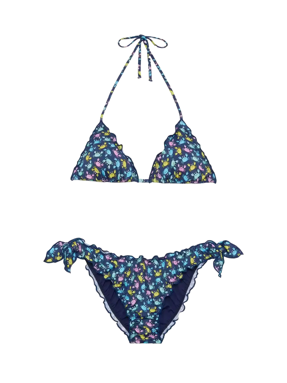 mc2-saint-barth-sarius-bikini-triangolo-classico-stampa-granchio-blu image 1
