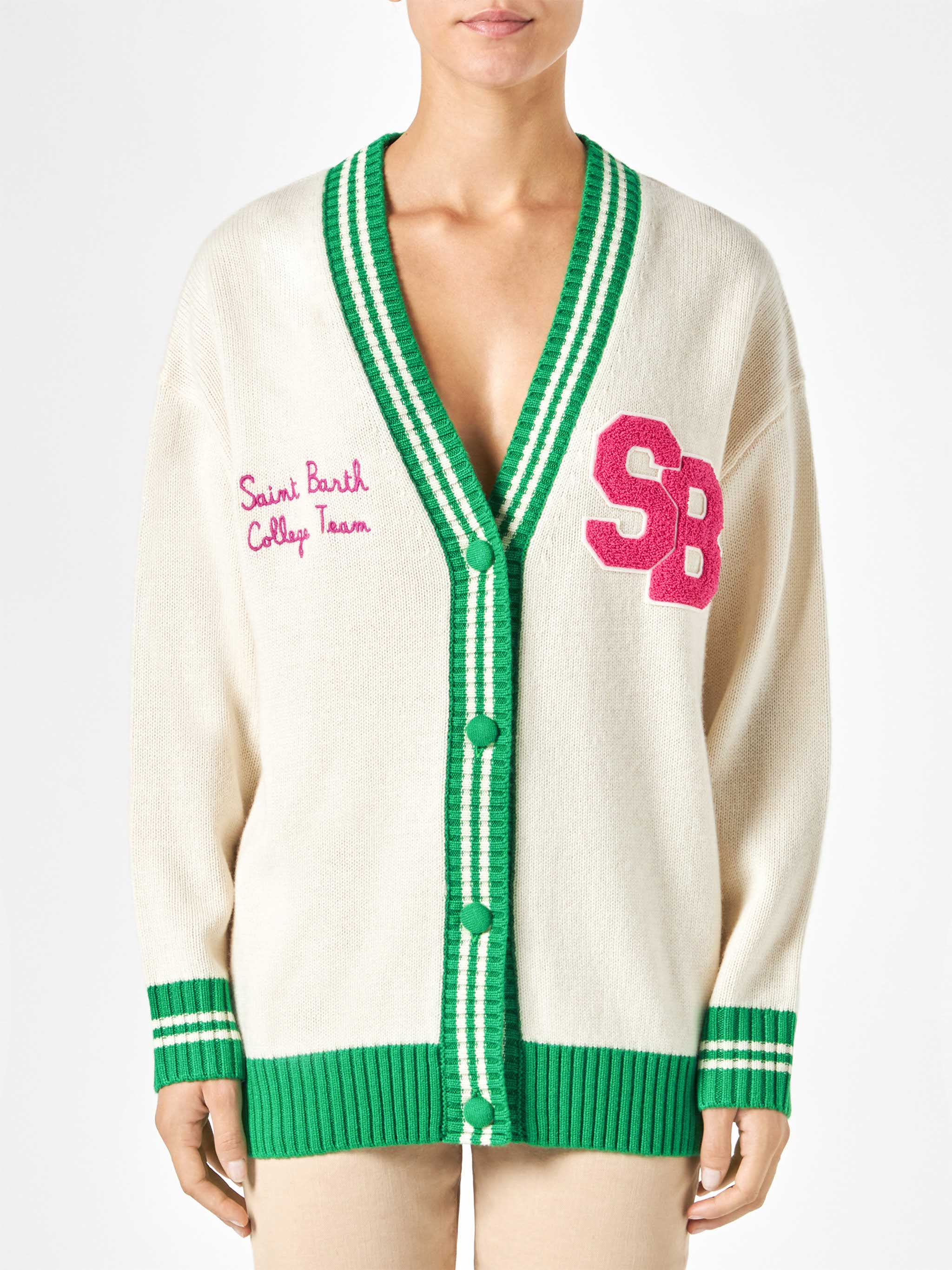 cardigan-chloe-mc2-saint-barth-bianco-con-ricamo image 2