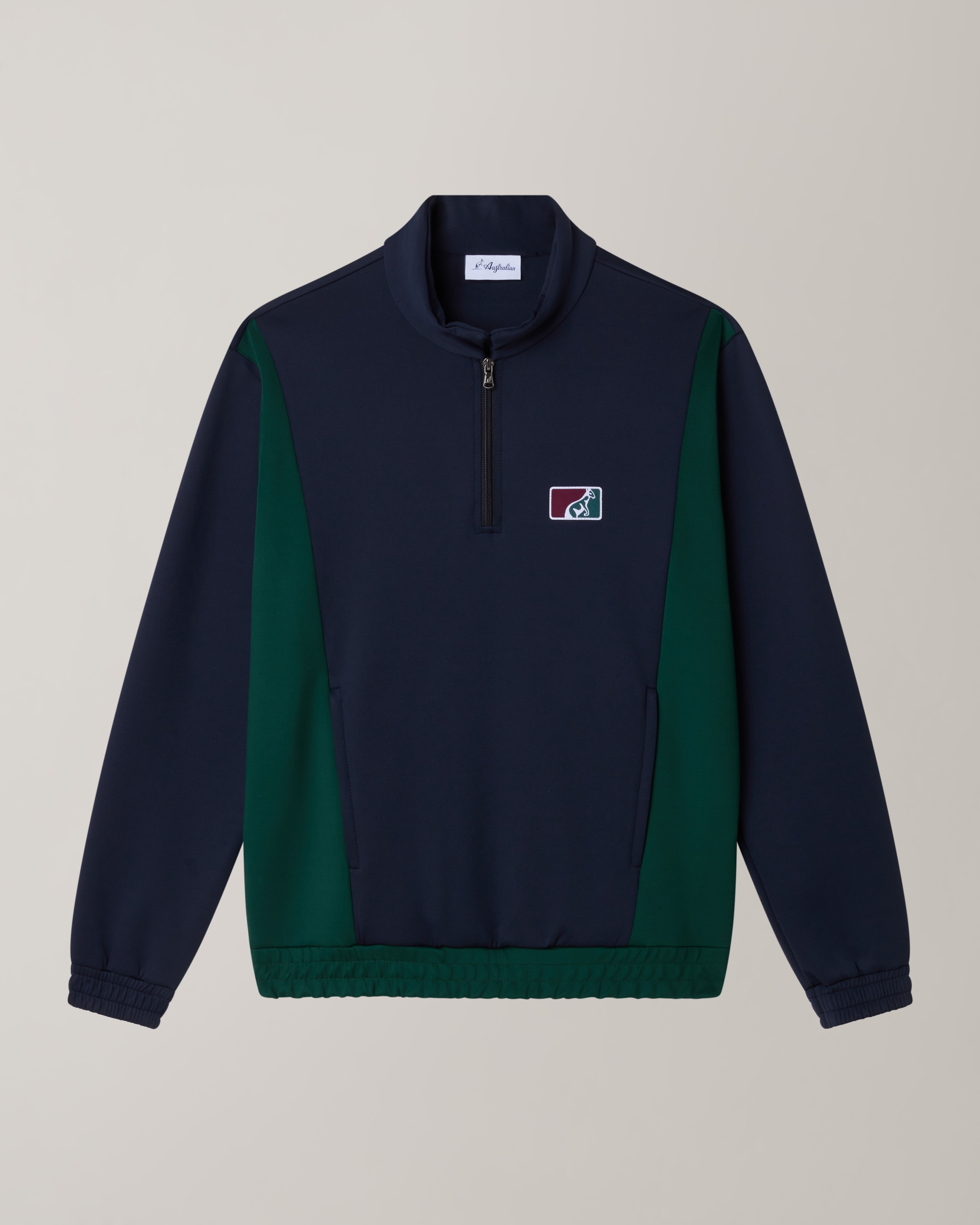 australian-classic-crewneck-blu-navy-felpa-girocollo-mezza-zip-con-tasche image 6