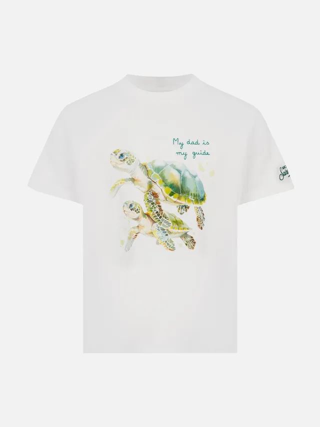 mc2-saint-barth-tsh0001-t-shirt-bambino-bianca-in-cotone-con-ricamo-my-dad-is-my image 1