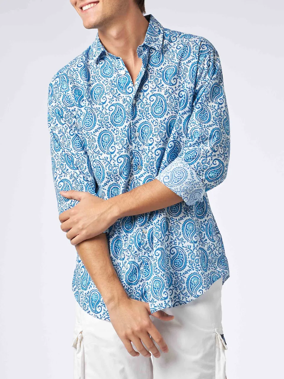 mc2-saint-barth-sikelia-camicia-uomo-mussola-cotone-paisley-bianco image 1