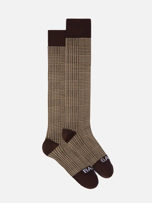 mc2-saint-barth-sox-calze-cotone-principe-di-galles-marrone image 1