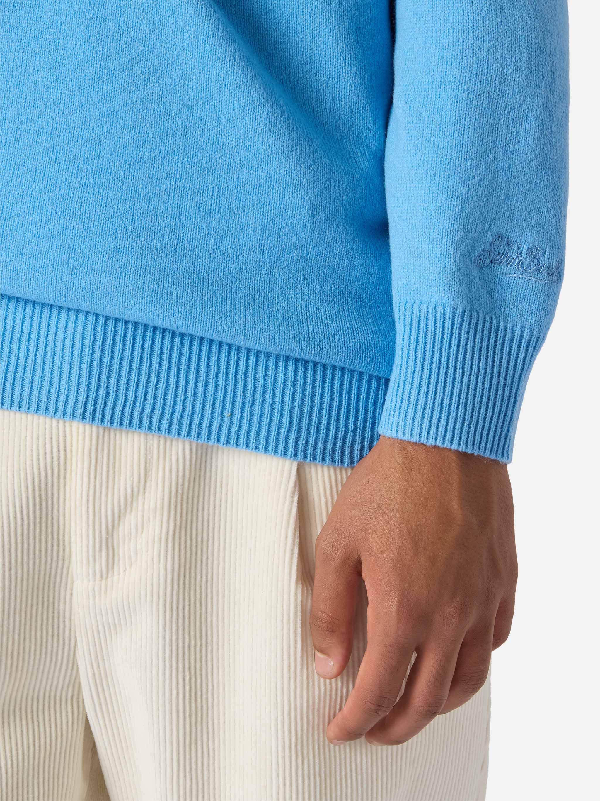 mc2-saint-barth-jermyn-pullover-mezza-zip-in-100-lambswool-azzurro-polvere-uomo image 4