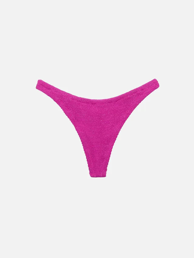 mc2-saint-barth-naomi-slip-mare-cheeky-crinkle-lurex-fucsia image 1