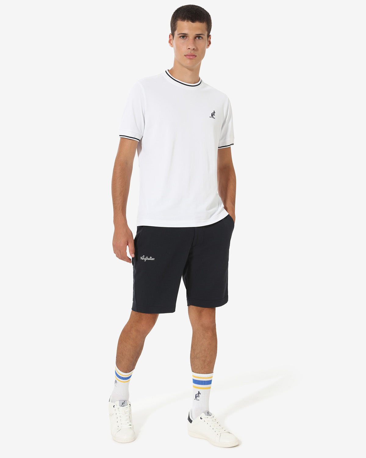 australian-club-short-sportswear-pantaloncini-piquet-blu-navy-con-zip image 2