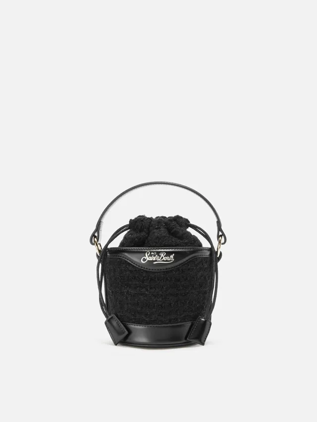 mc2-saint-barth-mila-tweed-borsa-a-secchiello-nero-12x12x12-cm image 1