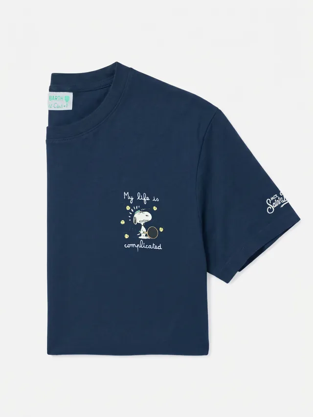 mc2-saint-barth-t-shirt-arnott-uomo-in-cotone-blu-navy-snoopy-peanuts-special-ed image 1