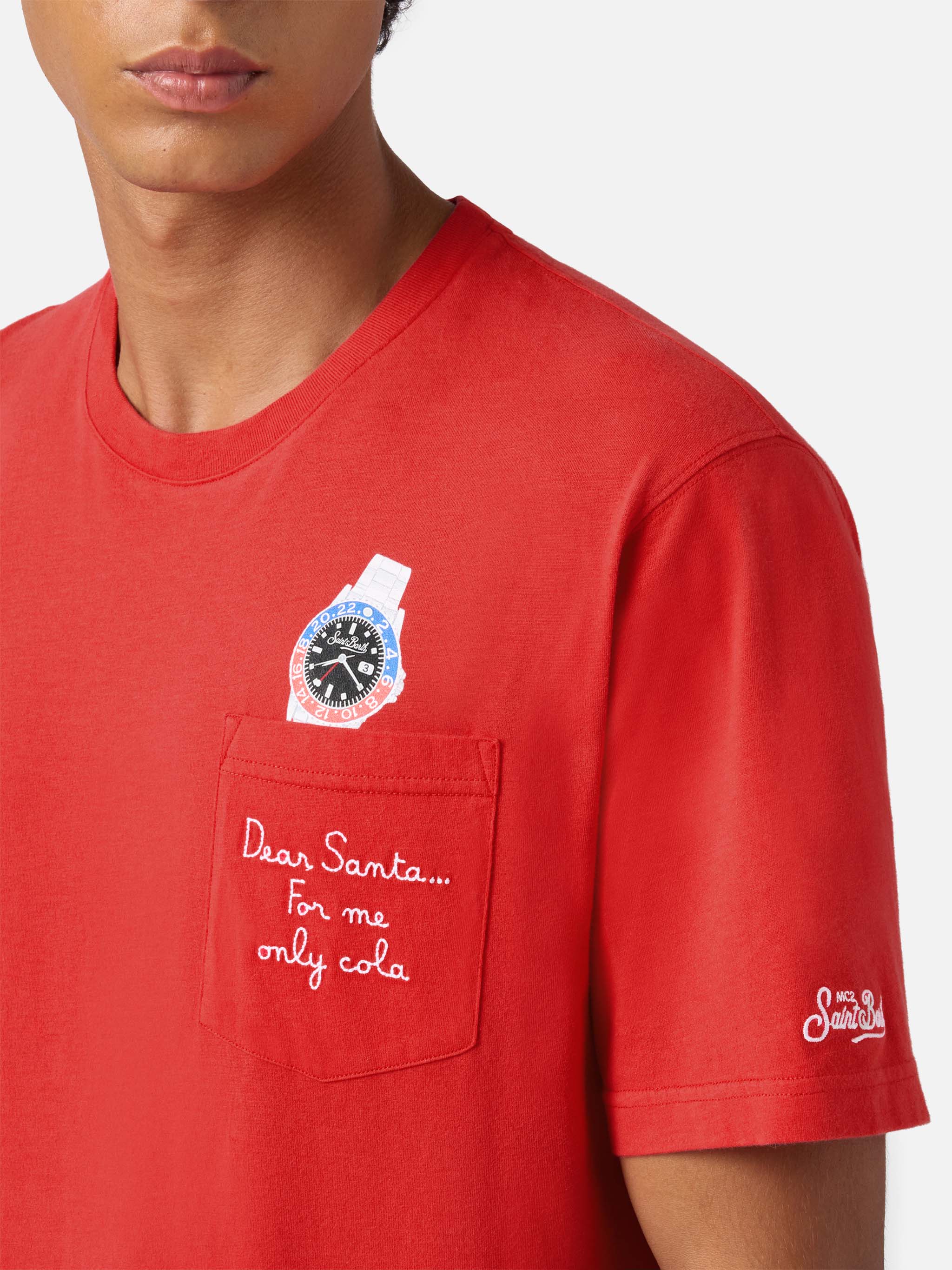 mc2-saint-barth-connor-t-shirt-uomo-cotone-rossa-dear-santa-taschino image 2