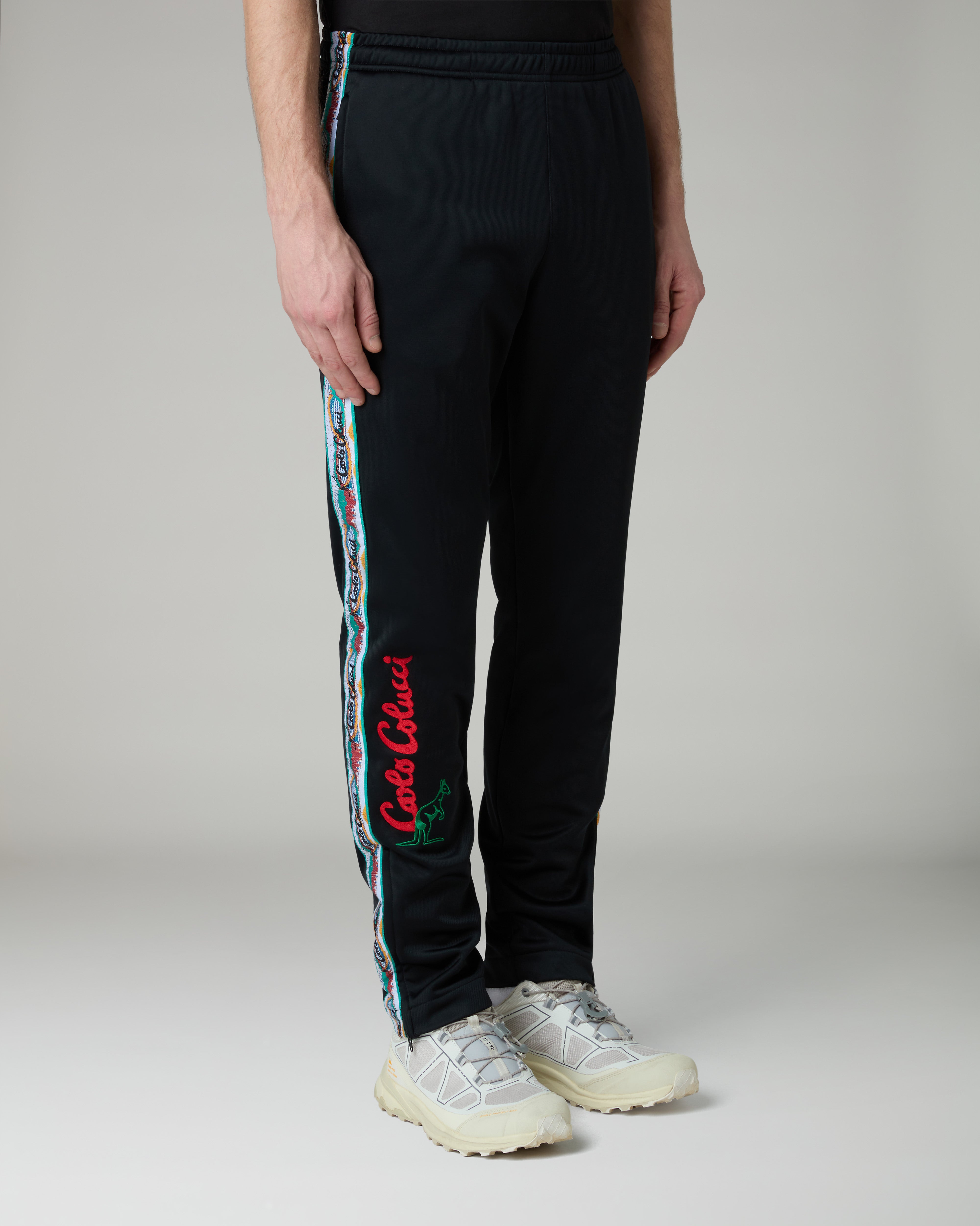 australian-color-tape-track-pant-pantalone-tuta-in-acetato-nero-slim image 1