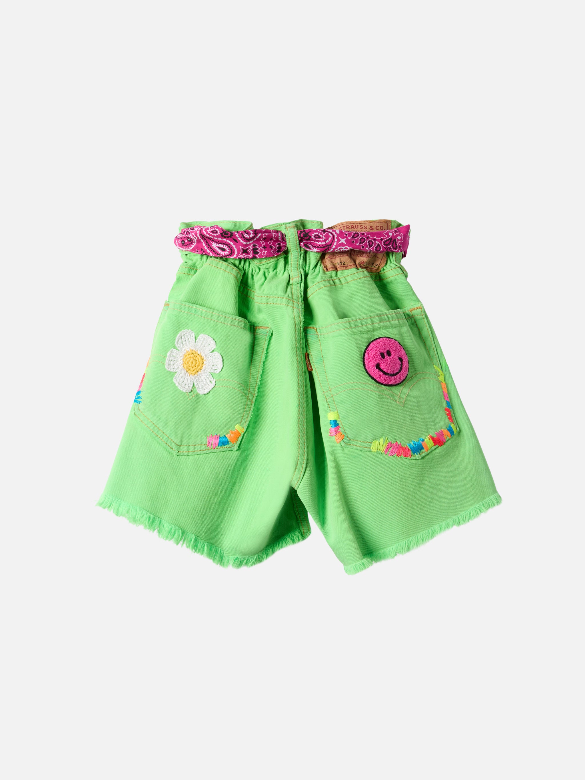 mc2-saint-barth-arizona-jr-shorts-in-denim-riciclato-con-ricami-per-bambina image 3