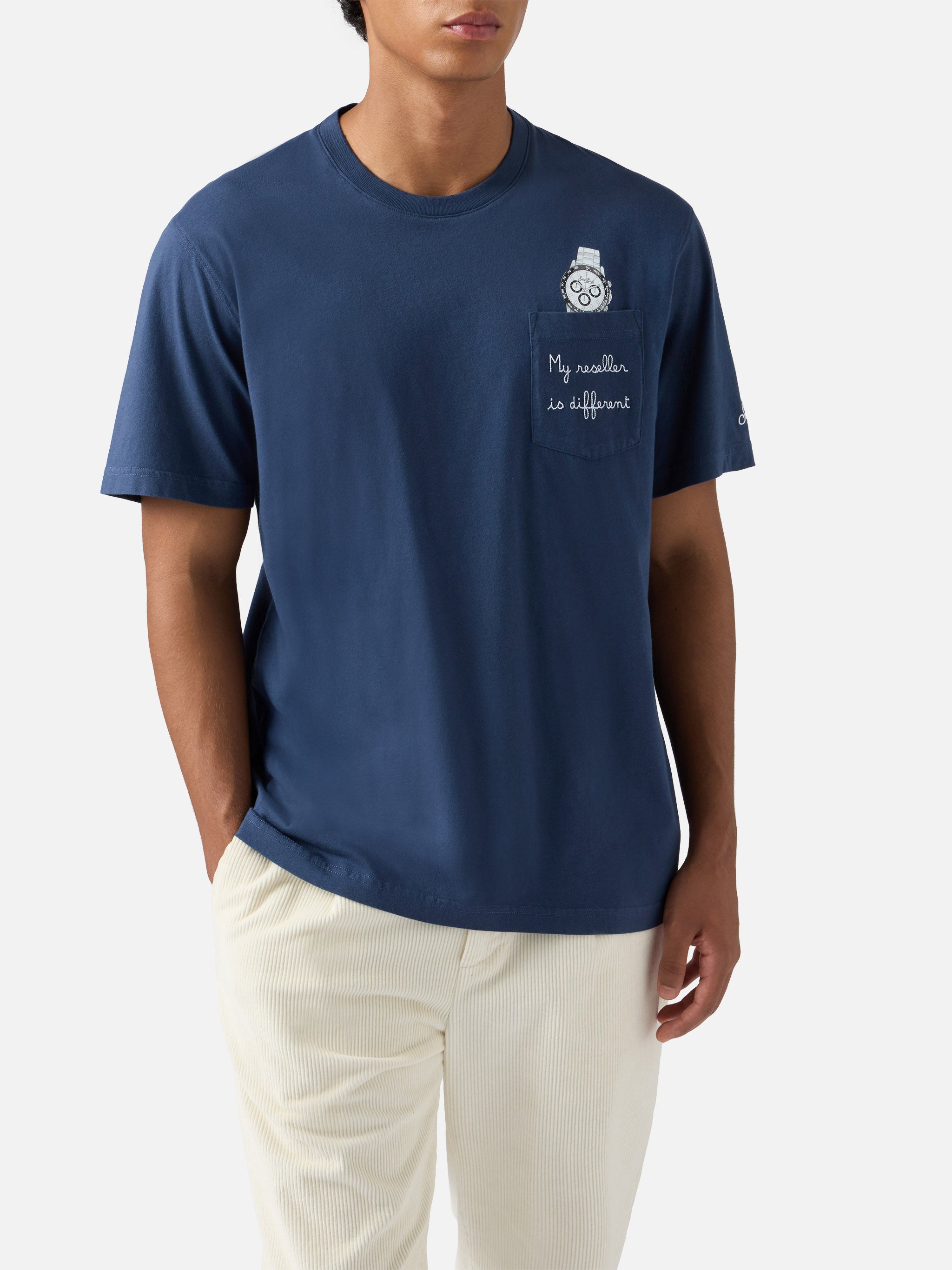 mc2-saint-barth-t-shirt-connor-cotone-blu-navy-ricamo-my-reseller-is-different image 3