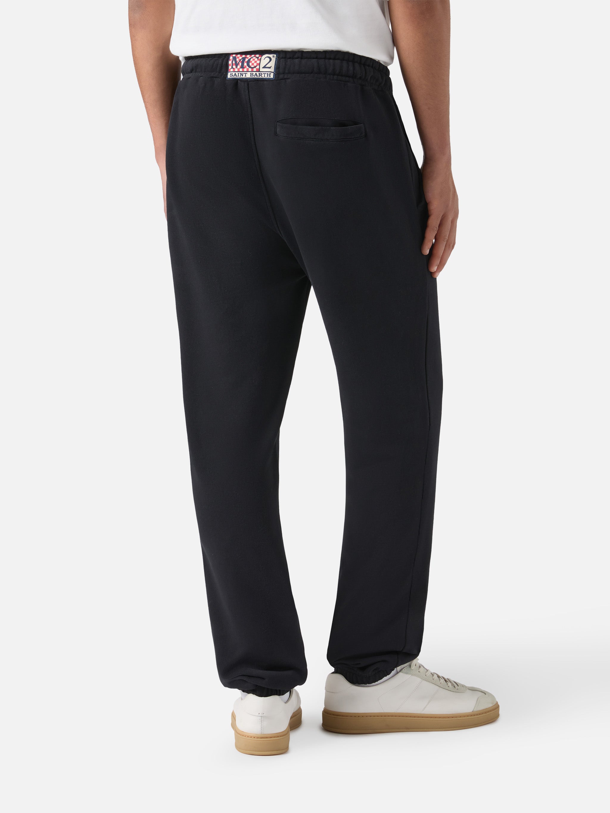 mc2-saint-barth-pantaloni-sportivi-bolt-in-pile-di-cotone-grigio-melange image 3