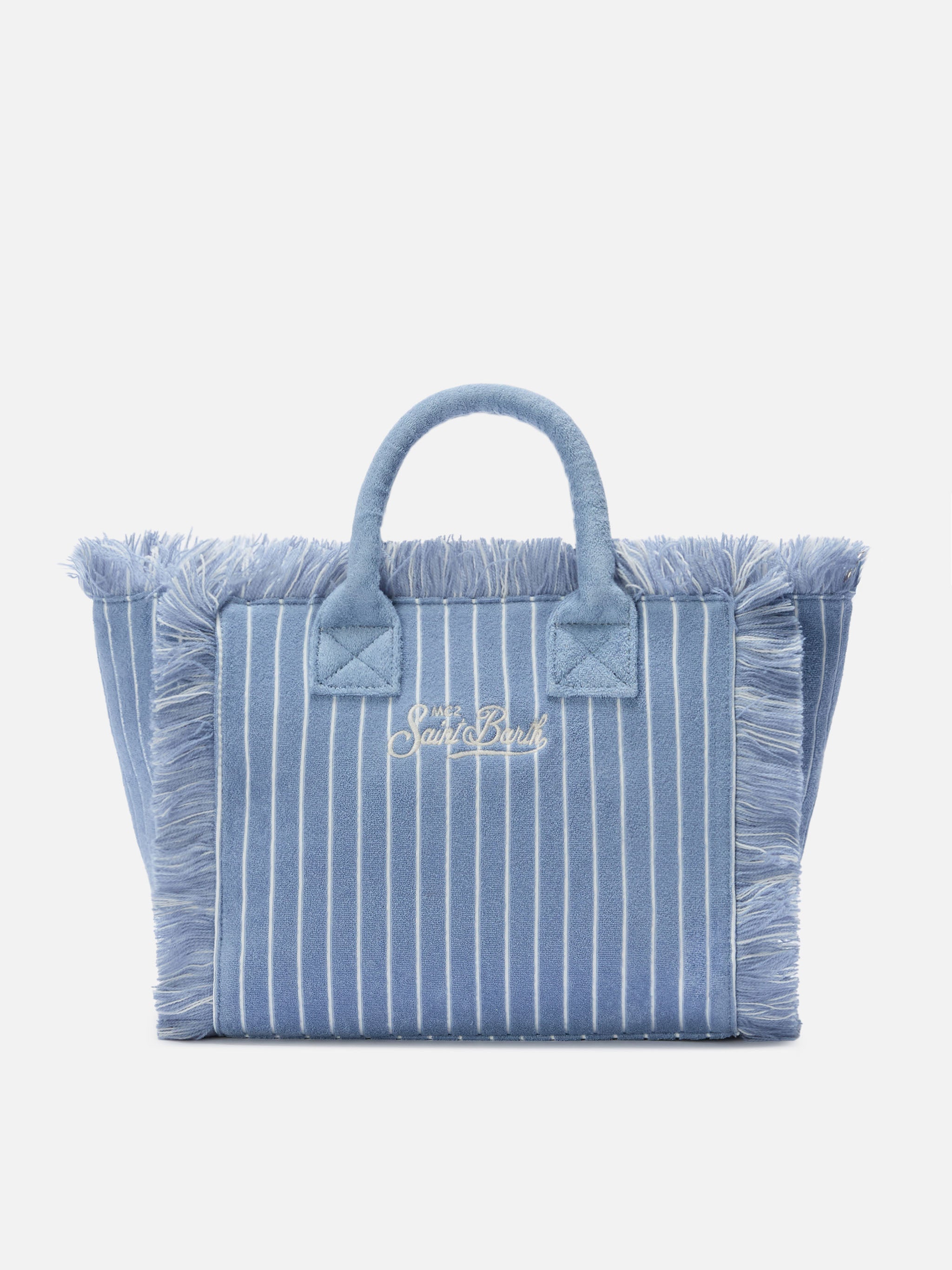 mc2-saint-barth-colette-borsa-in-tessuto-effetto-spugna-a-righe-rosa image 3
