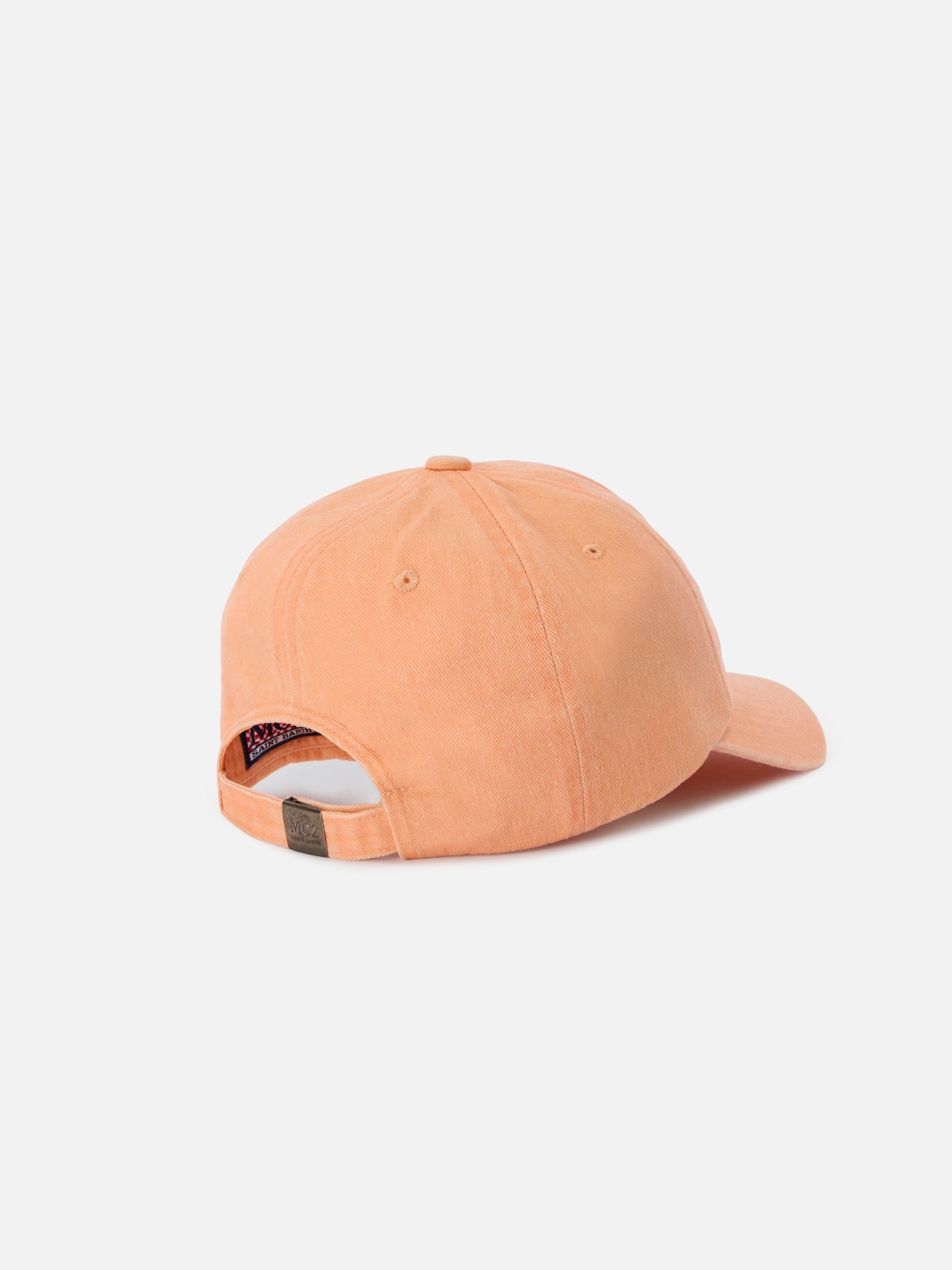 mc2-saint-barth-cappellino-davis-arancione-in-cotone-con-logo-ricamato image 3