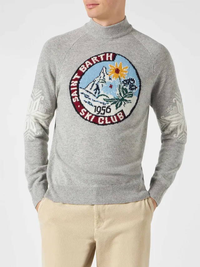 maglia-mc2-saint-barth-davos-mezzo-collo-alto-in-misto-cashmere-con-stampa-matte image 1