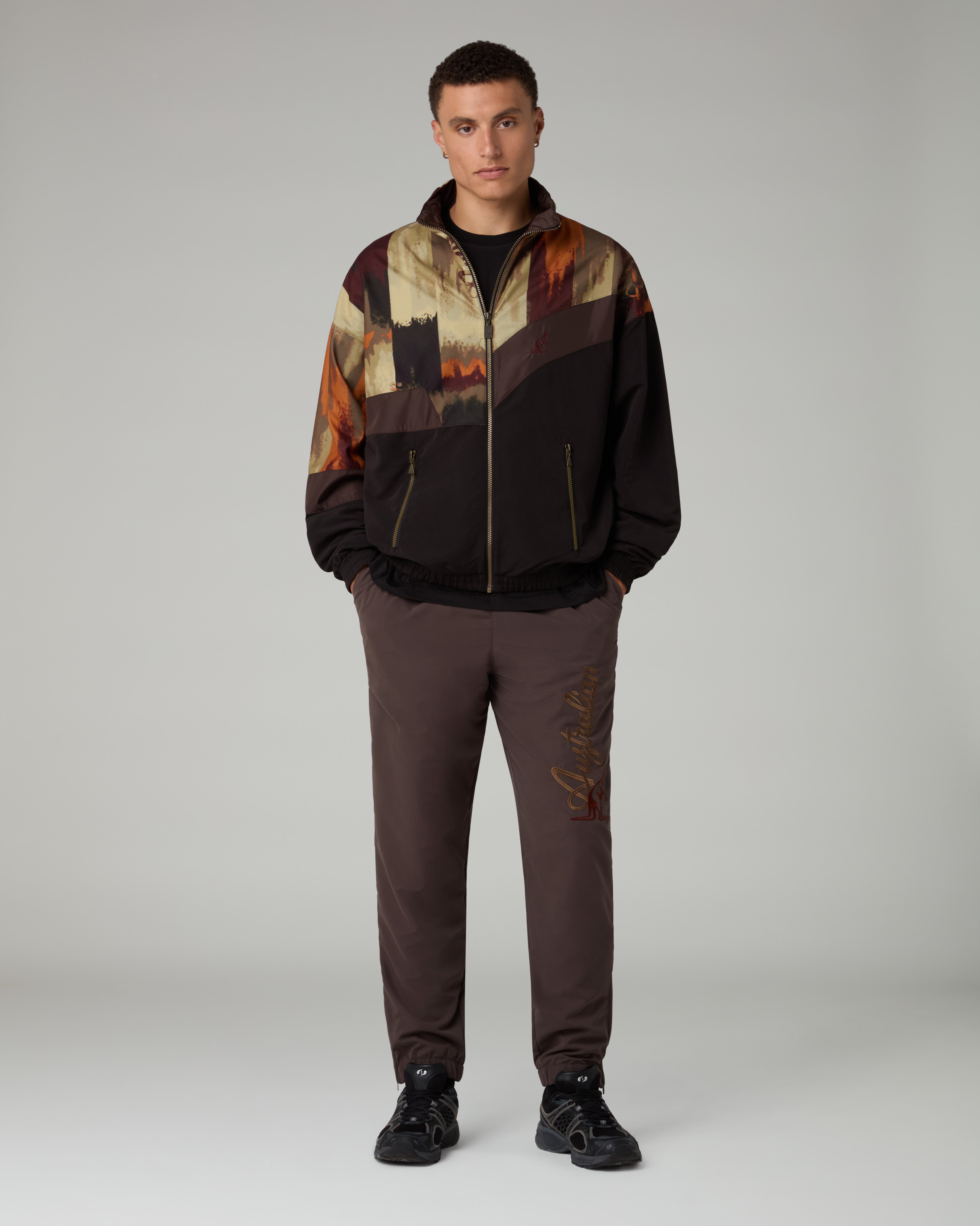 australian-bujad-panel-track-jacket-giacca-uomo-nero-old-style-1991-made-in-ital image 2