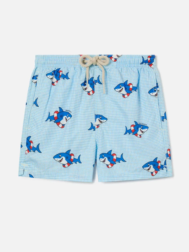 mc2-saint-barth-jean-lighting-costume-bambino-squalo-vichy-azzurro image 1