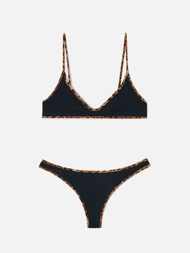 mc2-saint-barth-bikini-panamy-string-nero-con-bordi-animalier-a-contrasto image 1