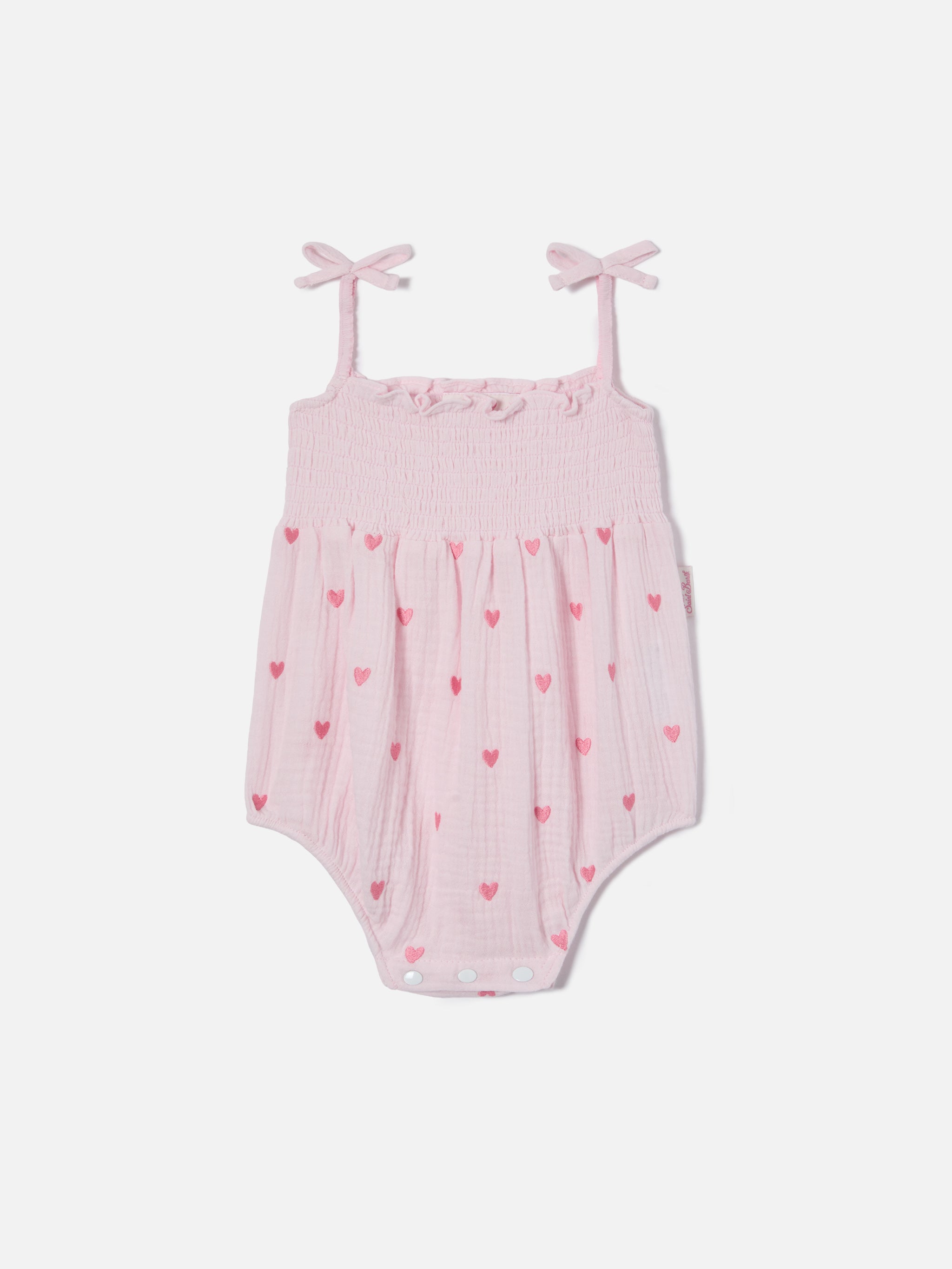 mc2-saint-barth-dudu-tutina-corta-neonata-cotone-rosa-cuoricini image 1