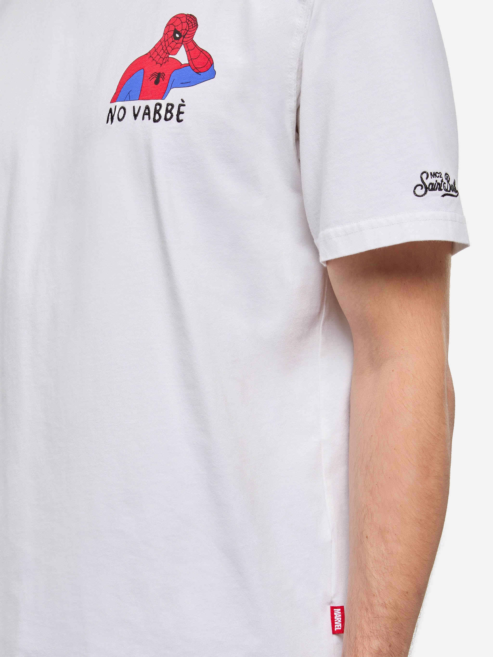 mc2-saint-barth-t-shirt-uomo-marvel-spiderman-edizione-speciale-in-cotone-bianco image 2