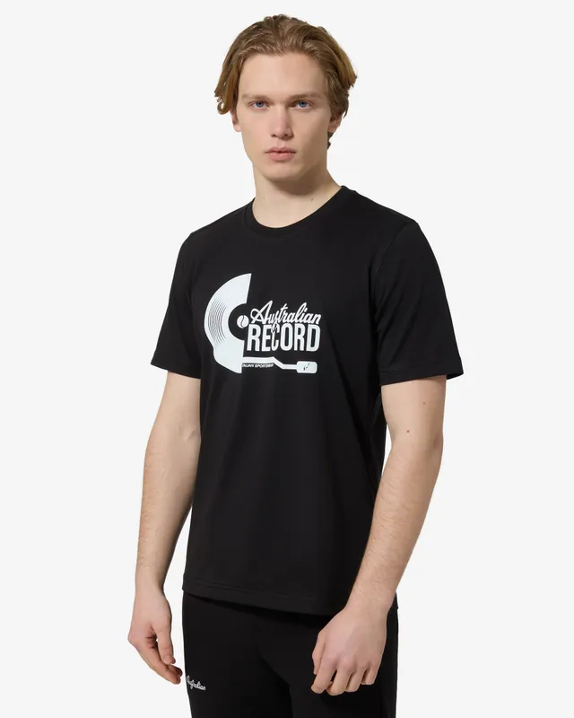 australian-record-t-shirt-in-cotone-nero-regular-fit image 1