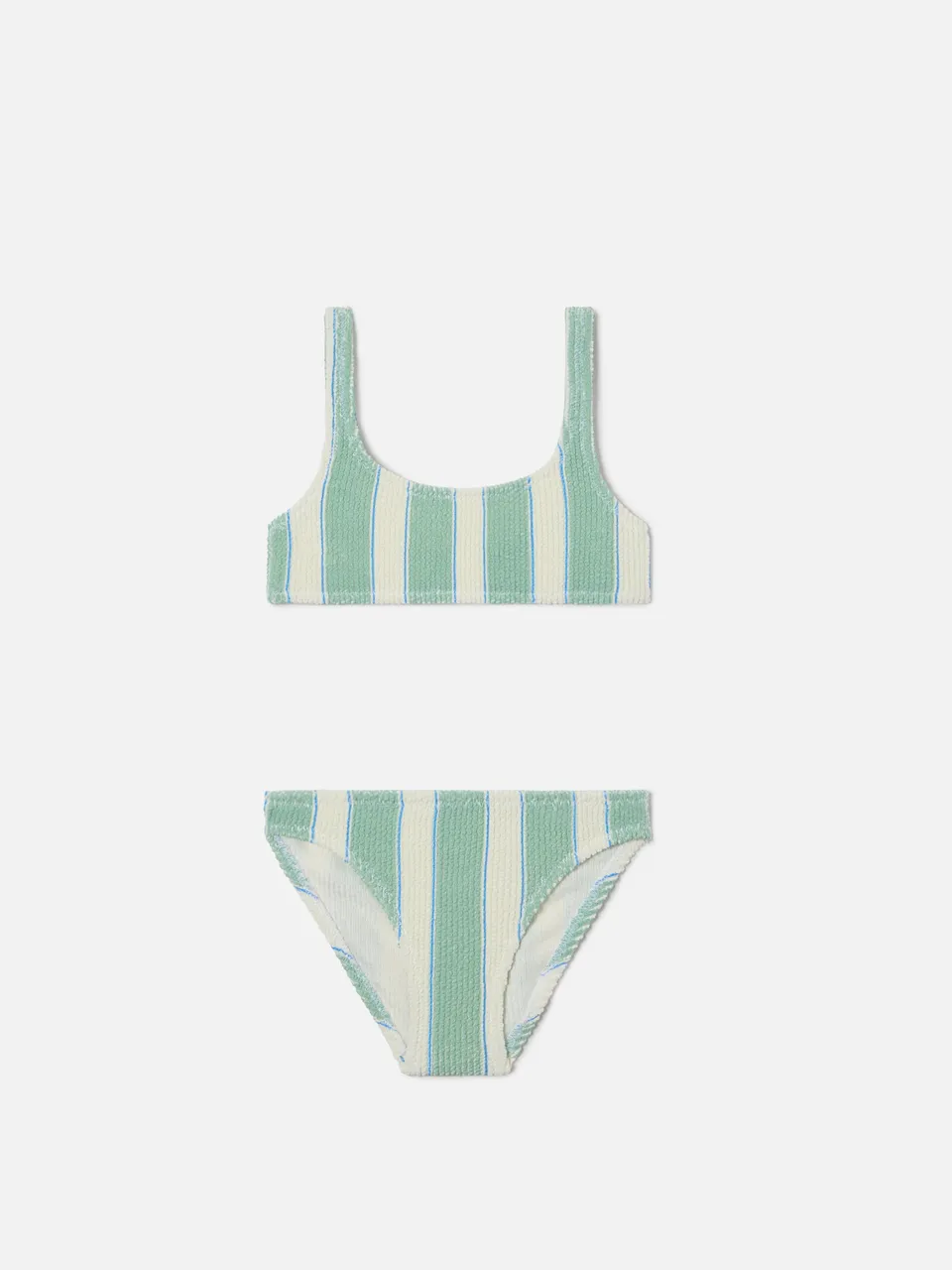 mc2-saint-barth-baker-bikini-bambina-crinkle-righe-verde-panna image 1