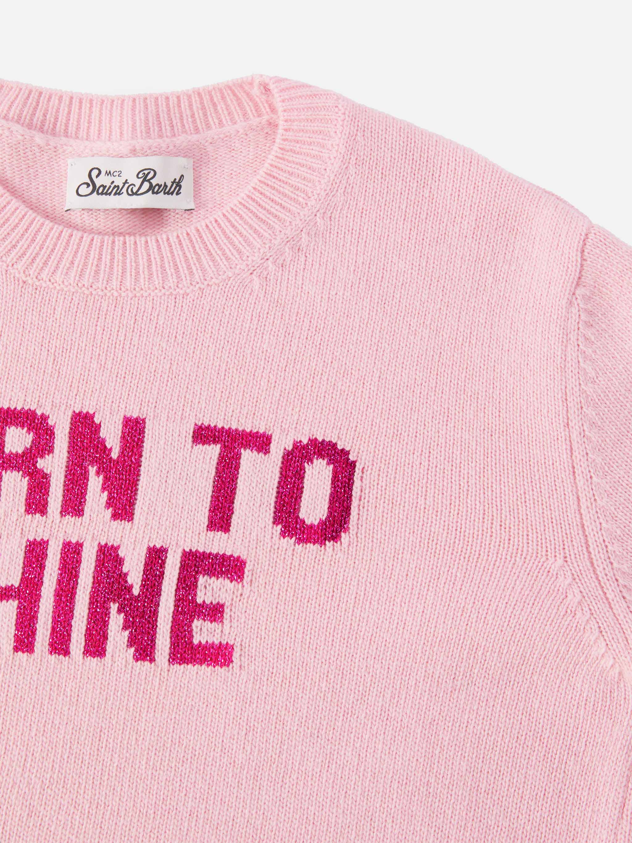 mc2-saint-barth-princess-girocollo-in-misto-cashmere-born-to-shine-rosa image 2