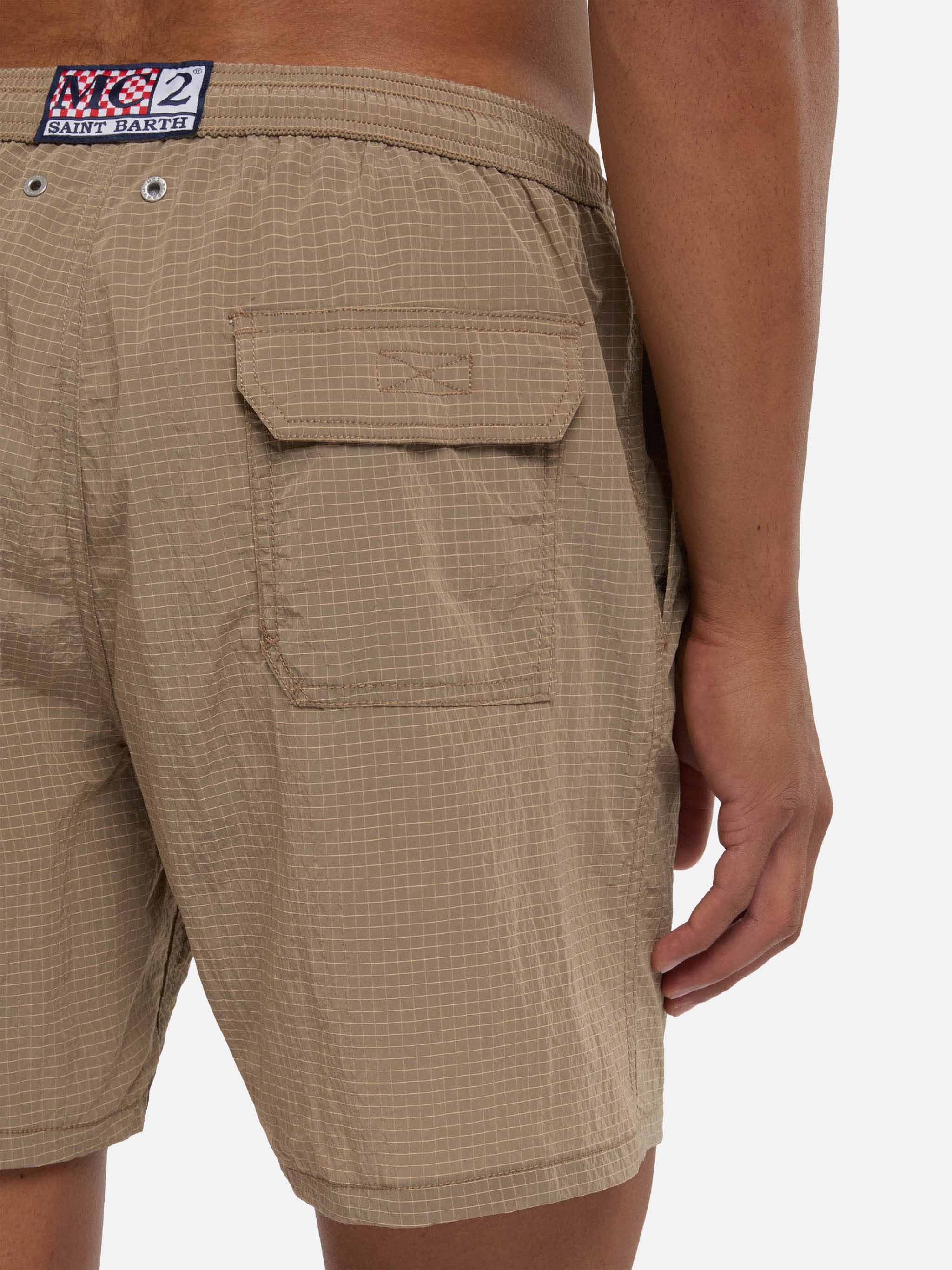 mc2-saint-barth-katch-costume-mare-uomo-lunghezza-media-ripstop-marrone-beige image 6