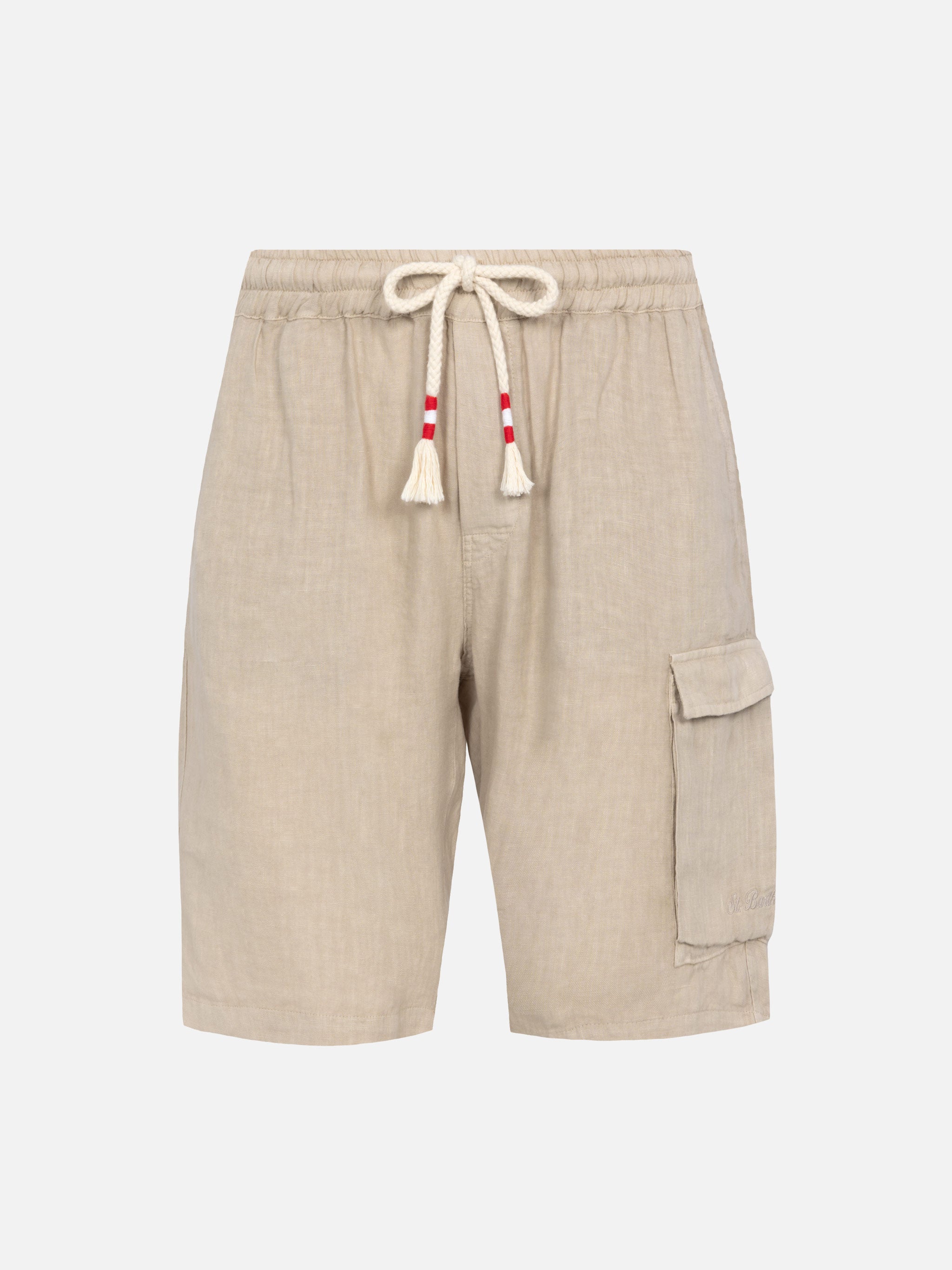 mc2-saint-barth-marseille-bermuda-uomo-lino-beige-vita-elasticizzata image 4