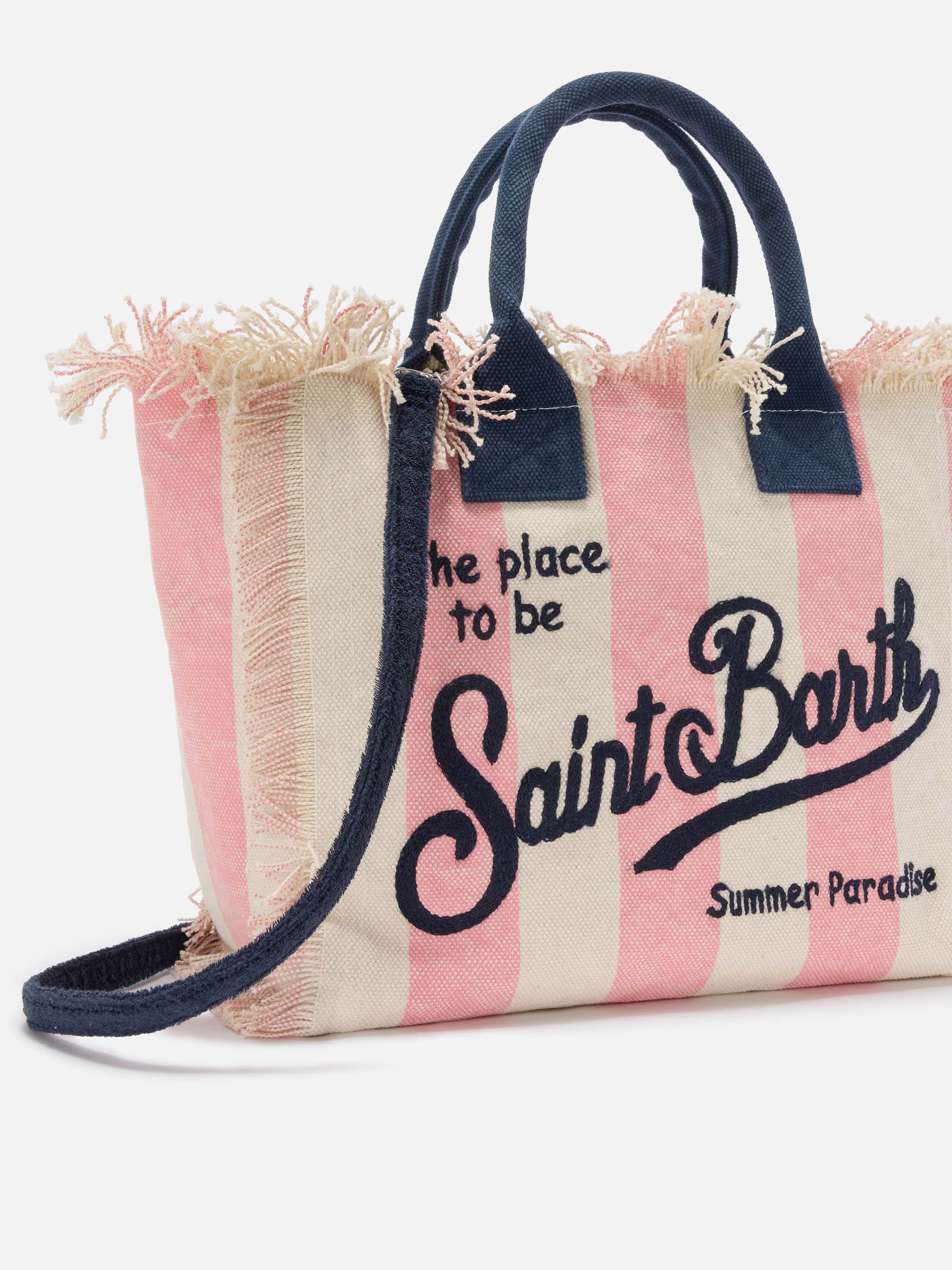 mc2-saint-barth-colette-col0001-borsa-canvas-a-righe-rosa-con-frange image 3