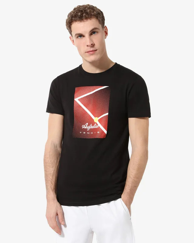 australian-court-t-shirt-tennis-in-cotone-nero-teuts0064 image 1