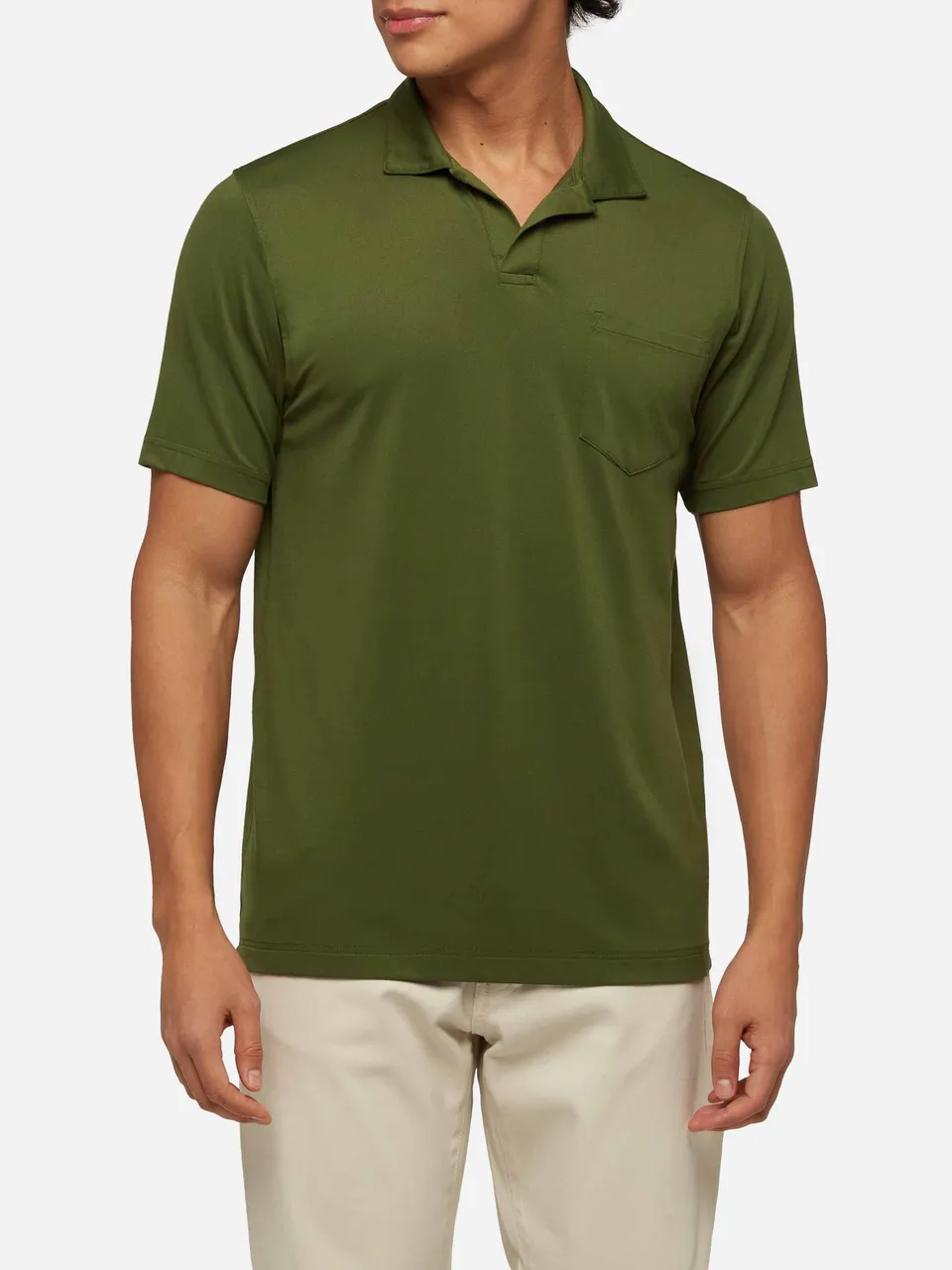 mc2-saint-barth-polo-camber-in-piqu-tecnico-verde-militare-tinta-unita-uomo-mezz image 1