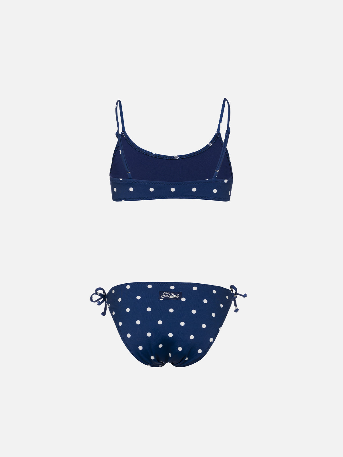 mc2-saint-barth-jaiden-bikini-a-bralette-da-bambina-blu-navy-pois-bianchi image 2