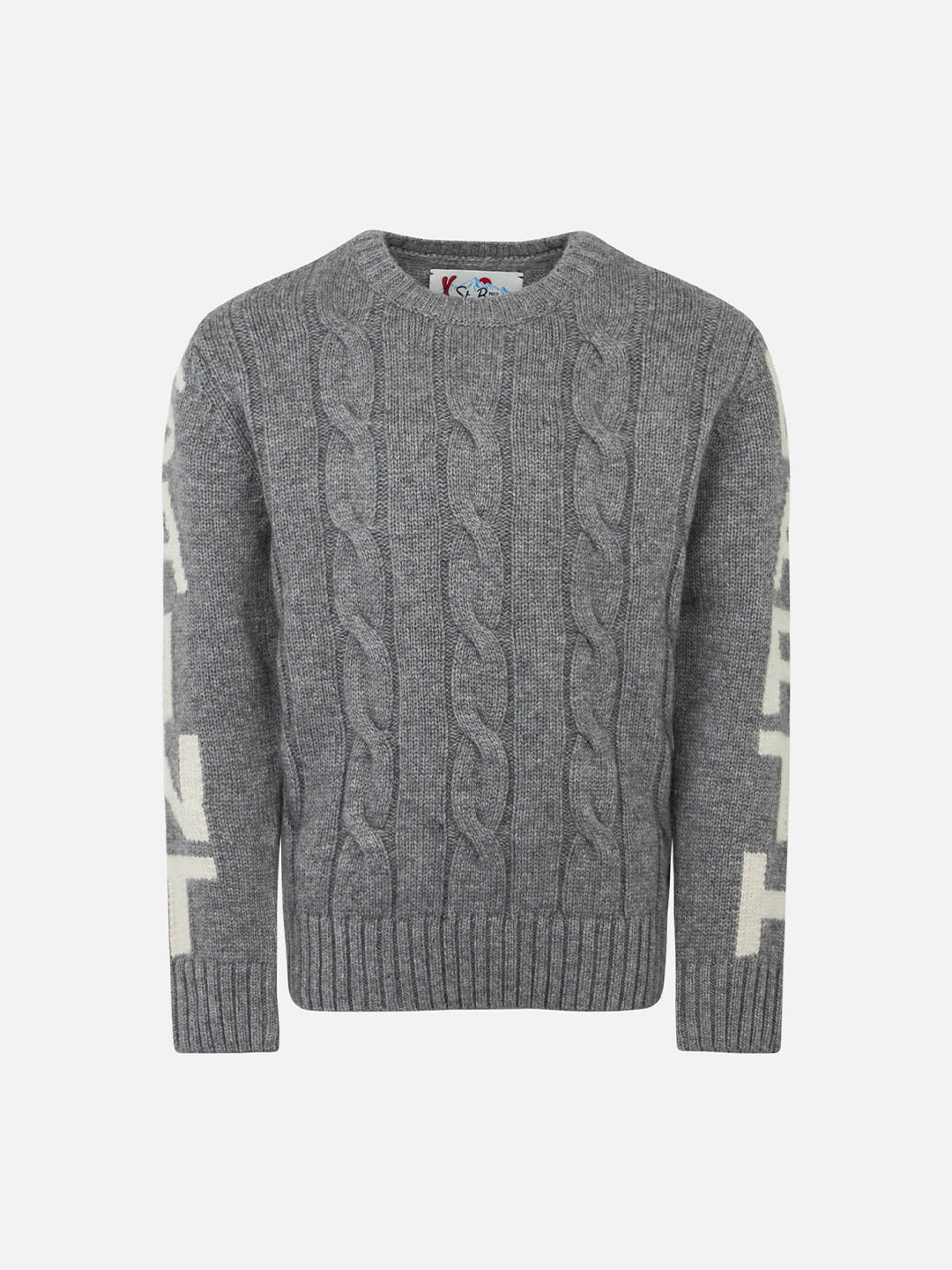mc2-saint-barth-maglione-berg-bambino-grigio-intrecciato-stampa-saint-barth image 1