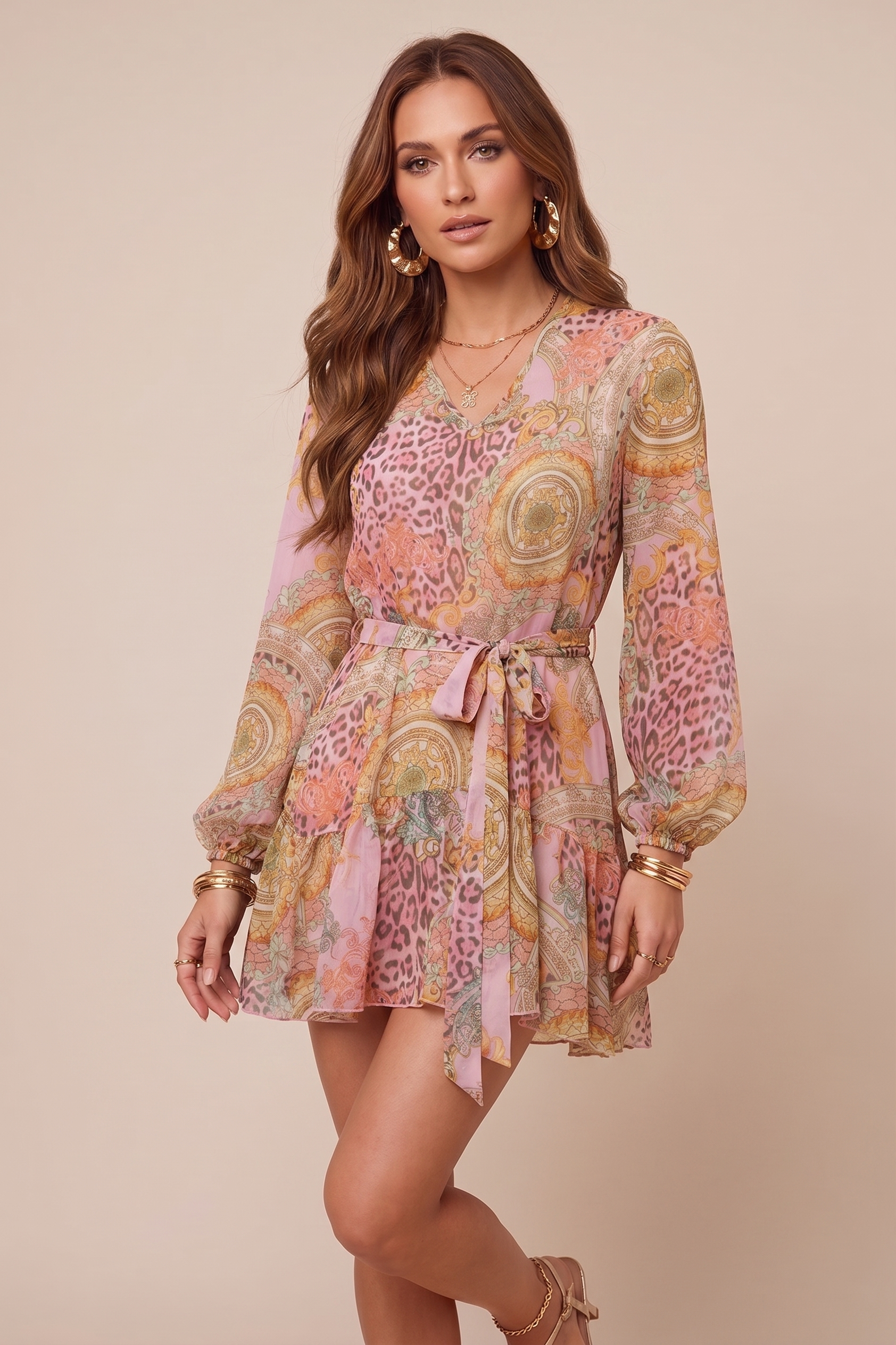 4giveness-abito-corto-in-georgette-cover-up-donna image 3