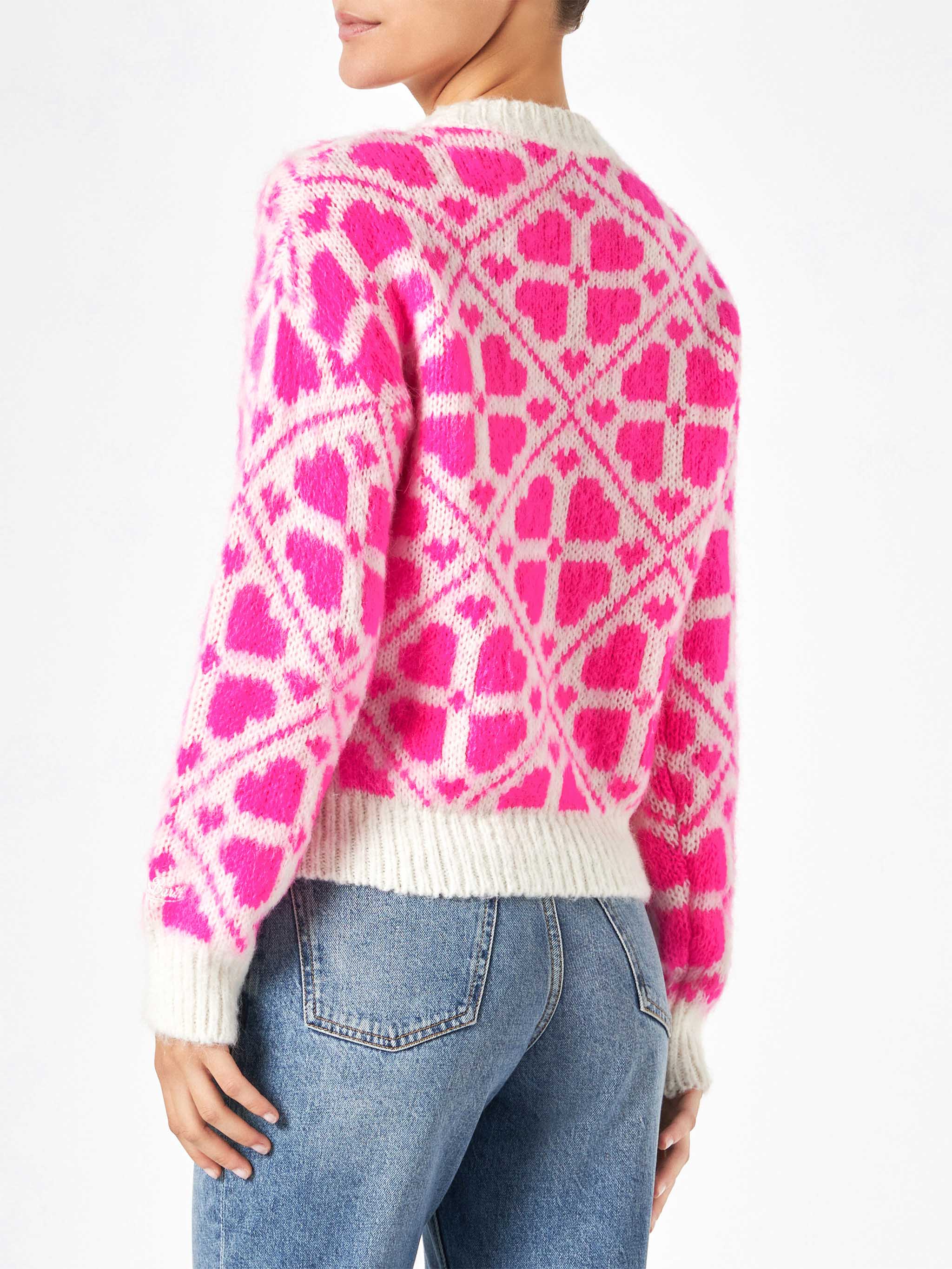 mc2-saint-barth-danya-maglia-donna-brushed-bianca-fucsia-lettering image 3